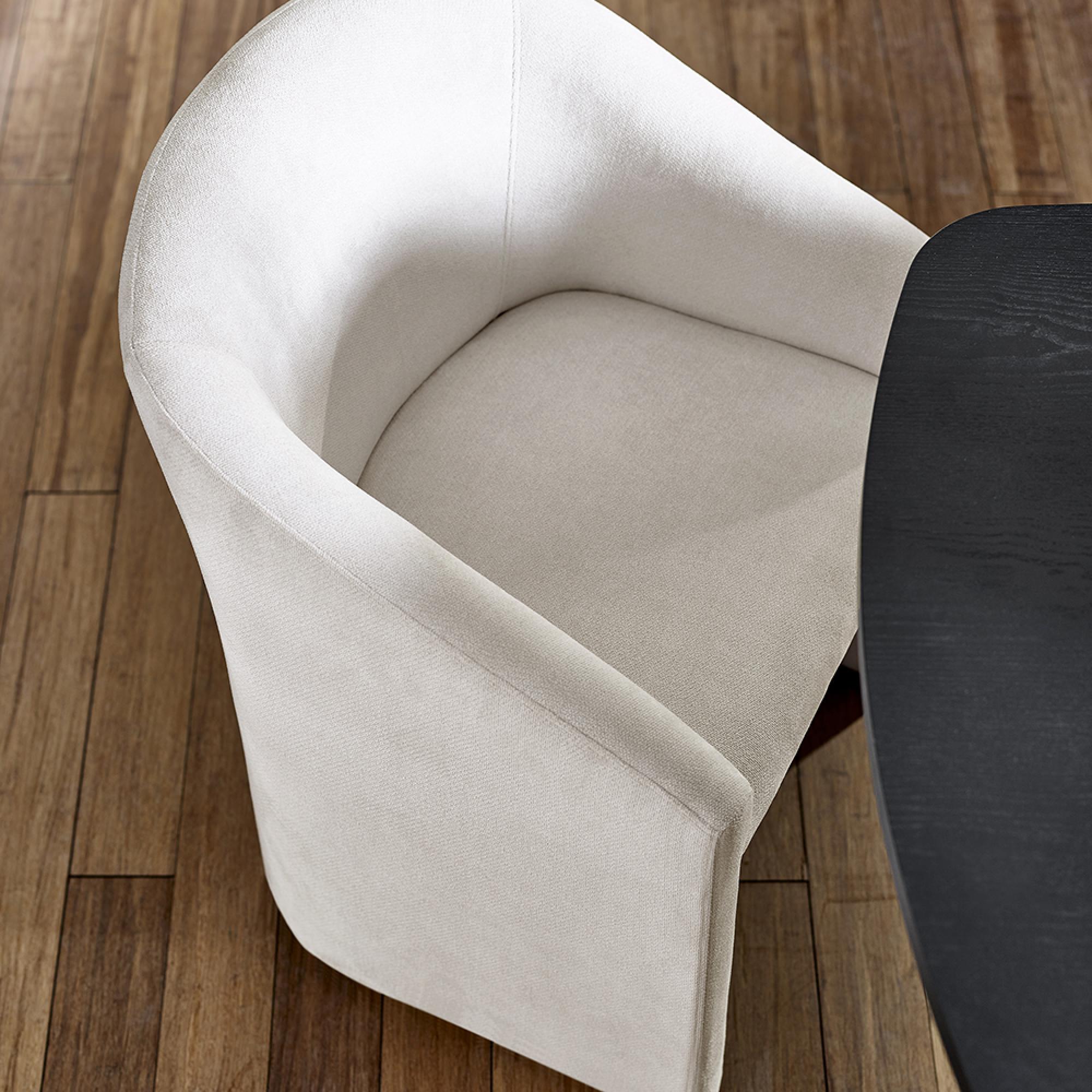 Anthea Tub Dining Chair - Set of 2 - Cream Fabric