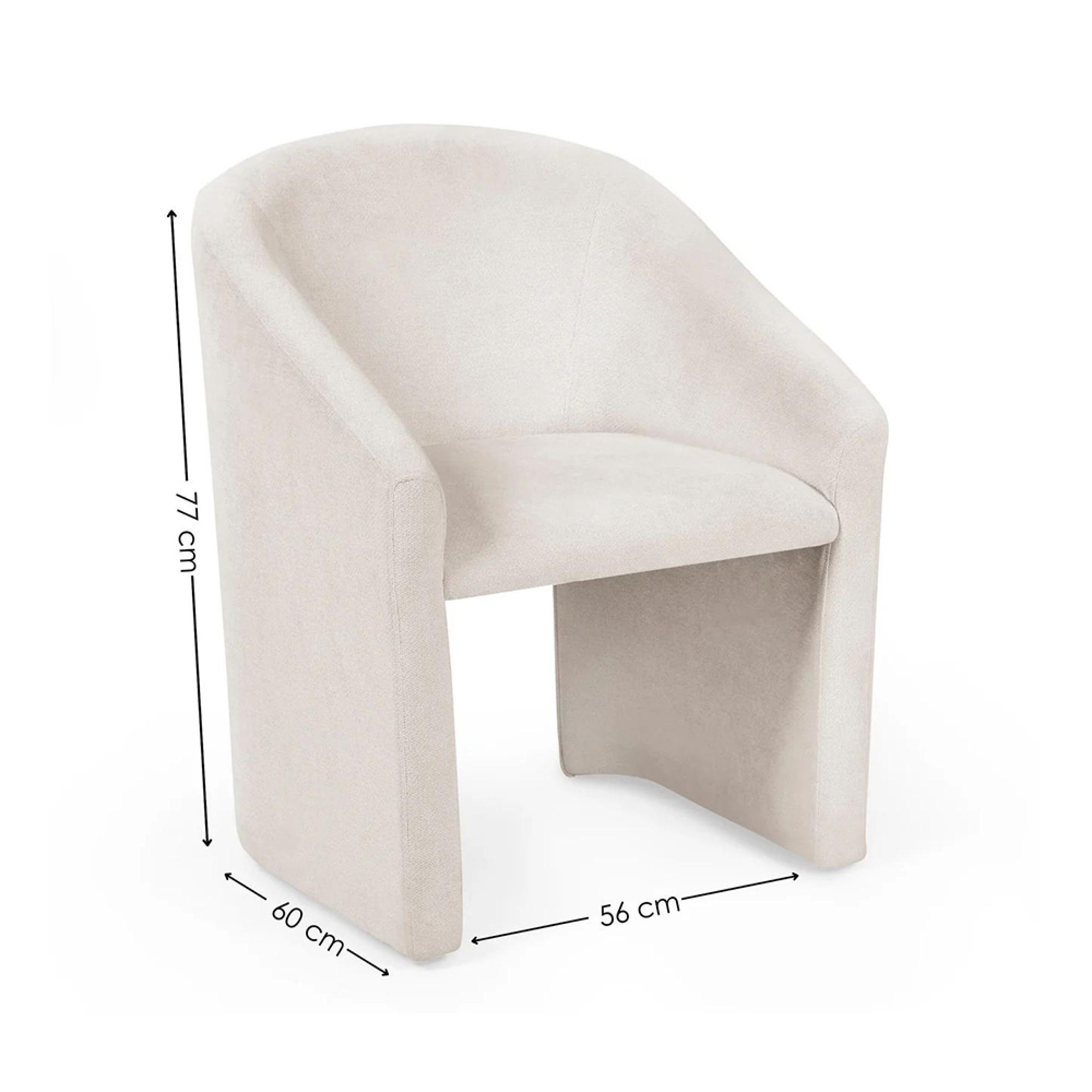 Anthea Tub Dining Chair - Set of 2 - Cream Fabric