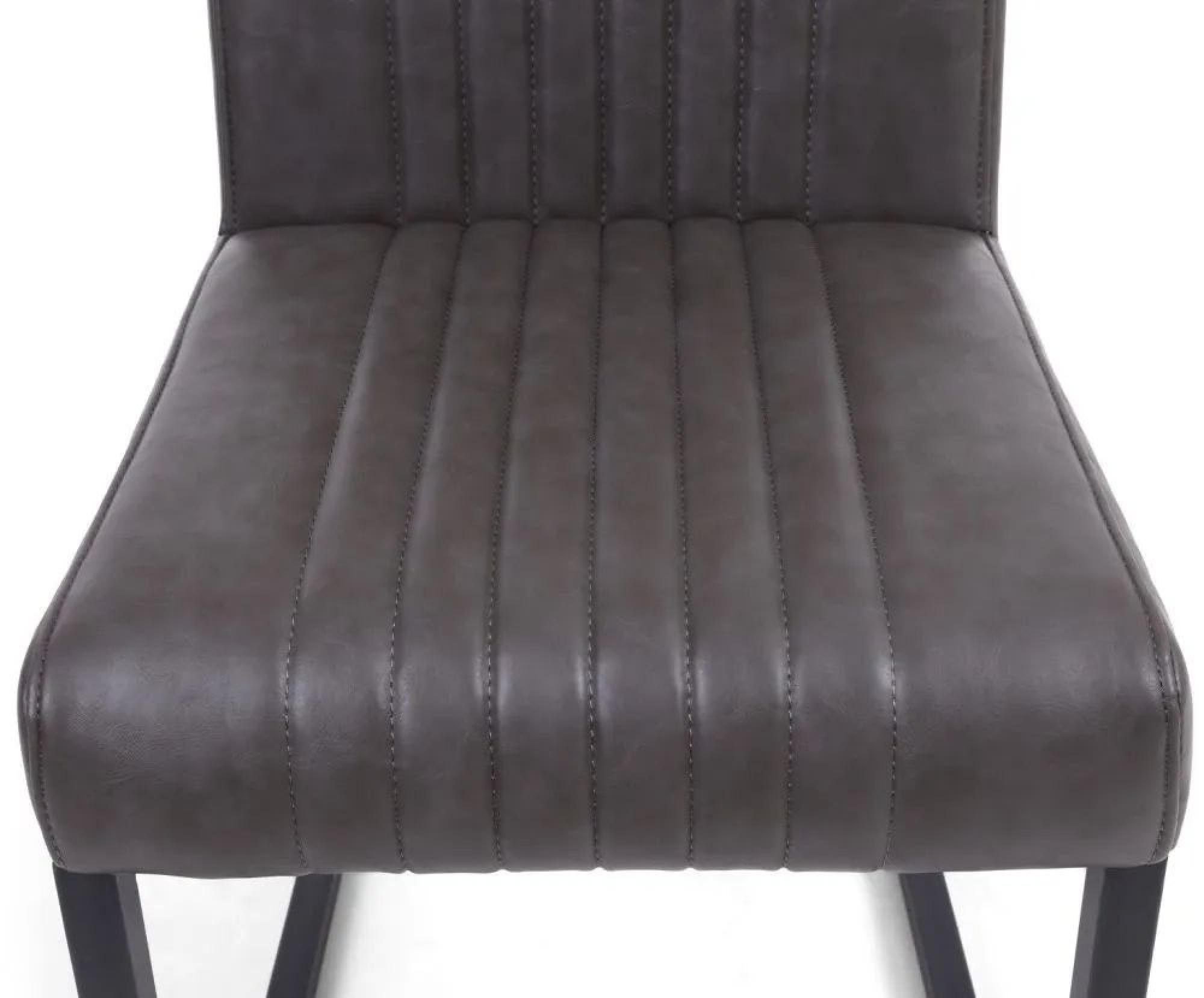 Archer Dining Chair - Set of 2 - Grey Leather - Cantilever