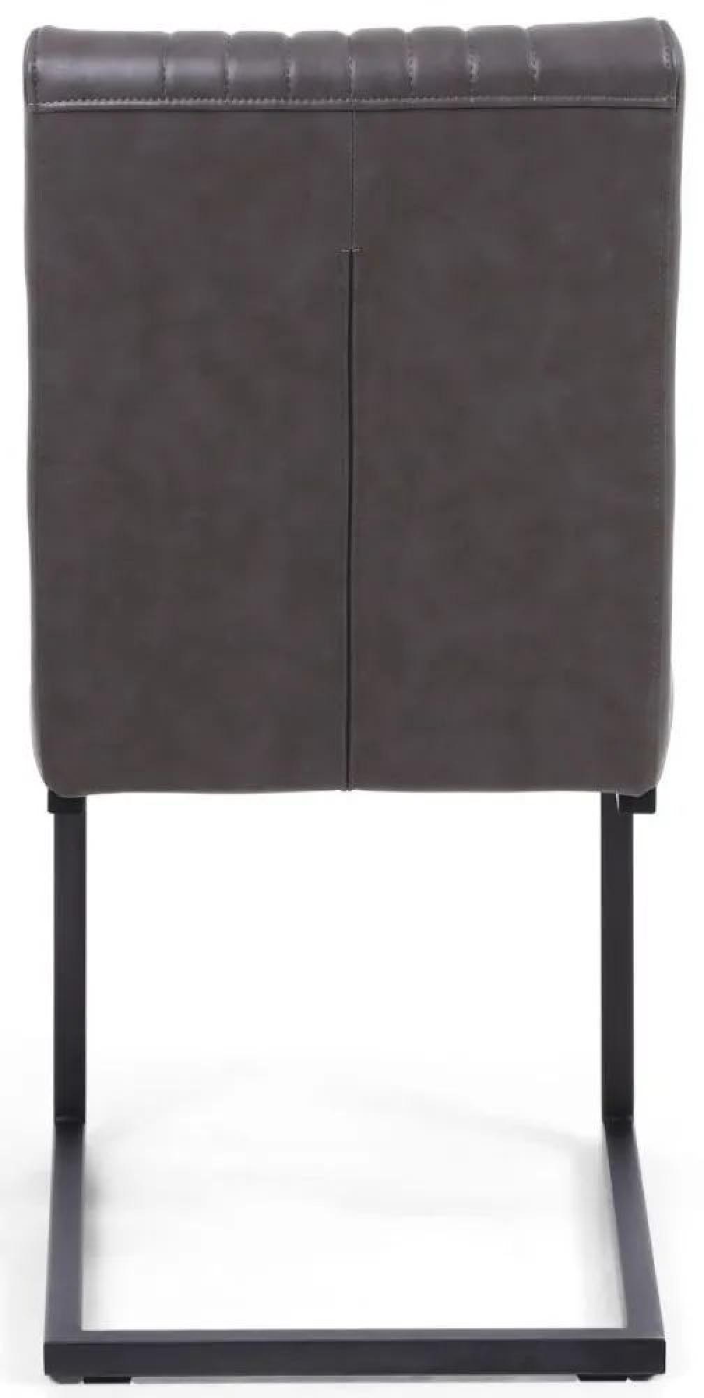 Archer Dining Chair - Set of 2 - Grey Leather - Cantilever