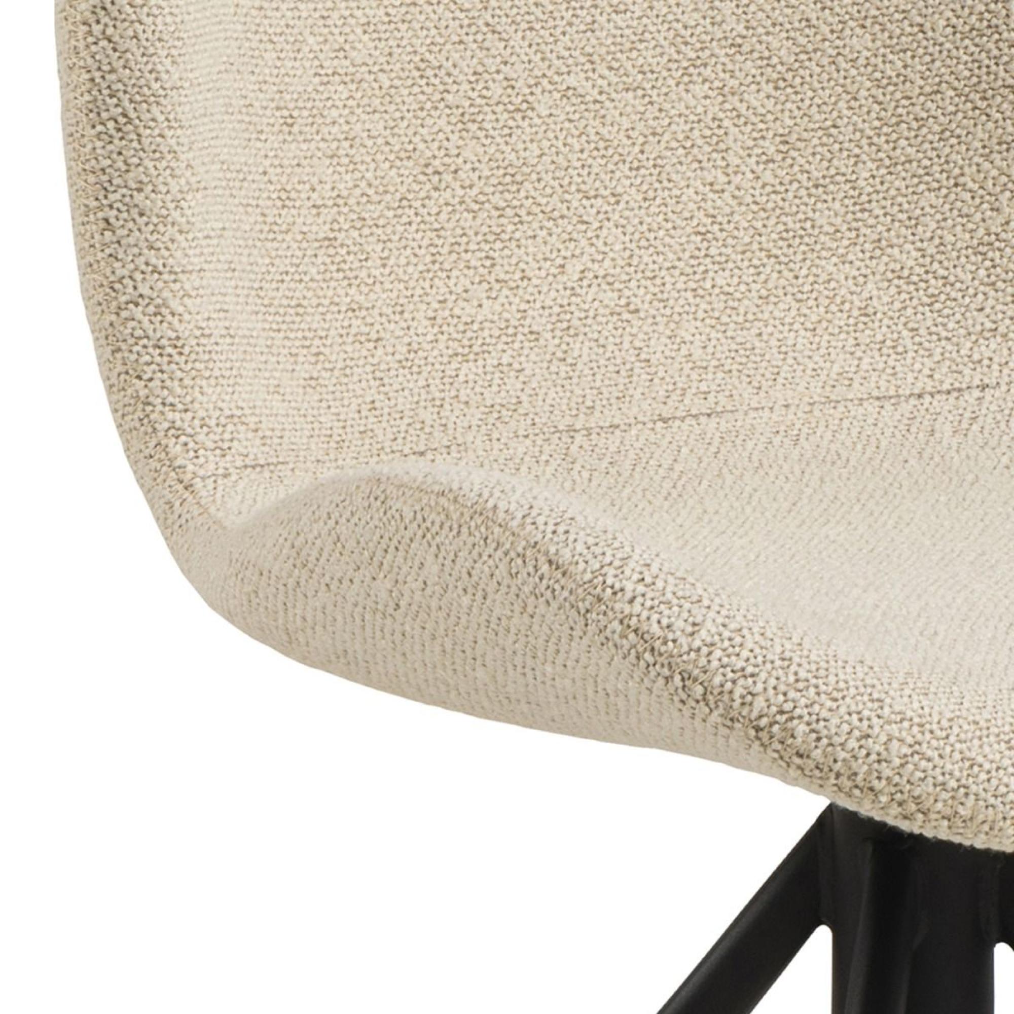2 x Batilda Cream Fabric Swivel Dining Chair