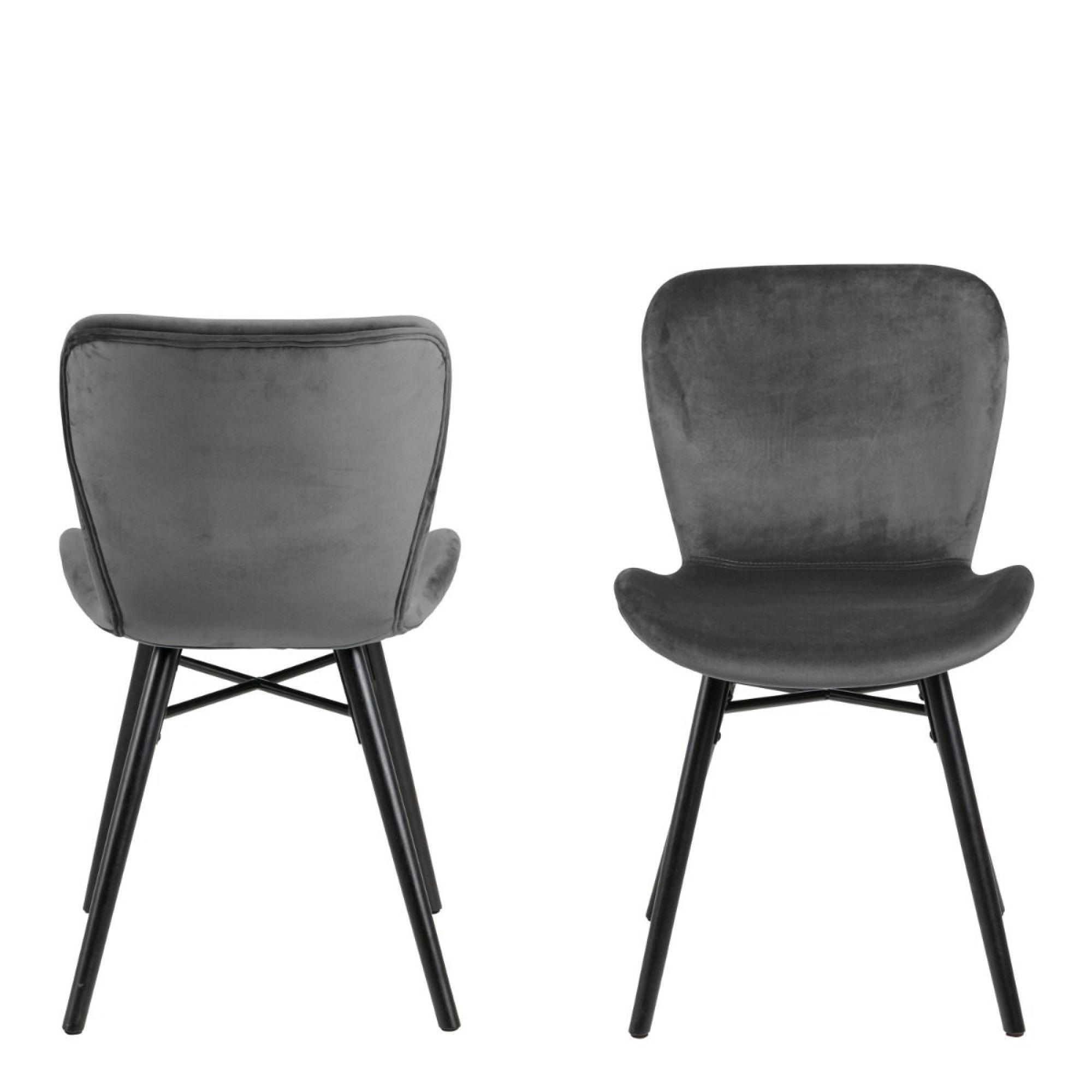 2 x Batilda Dark Grey Fabric Swivel Dining Chair