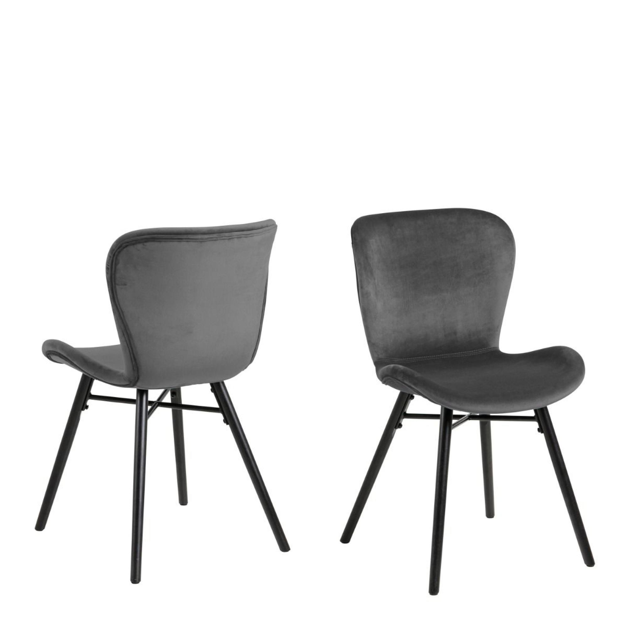 2 x Batilda Dark Grey Fabric Swivel Dining Chair