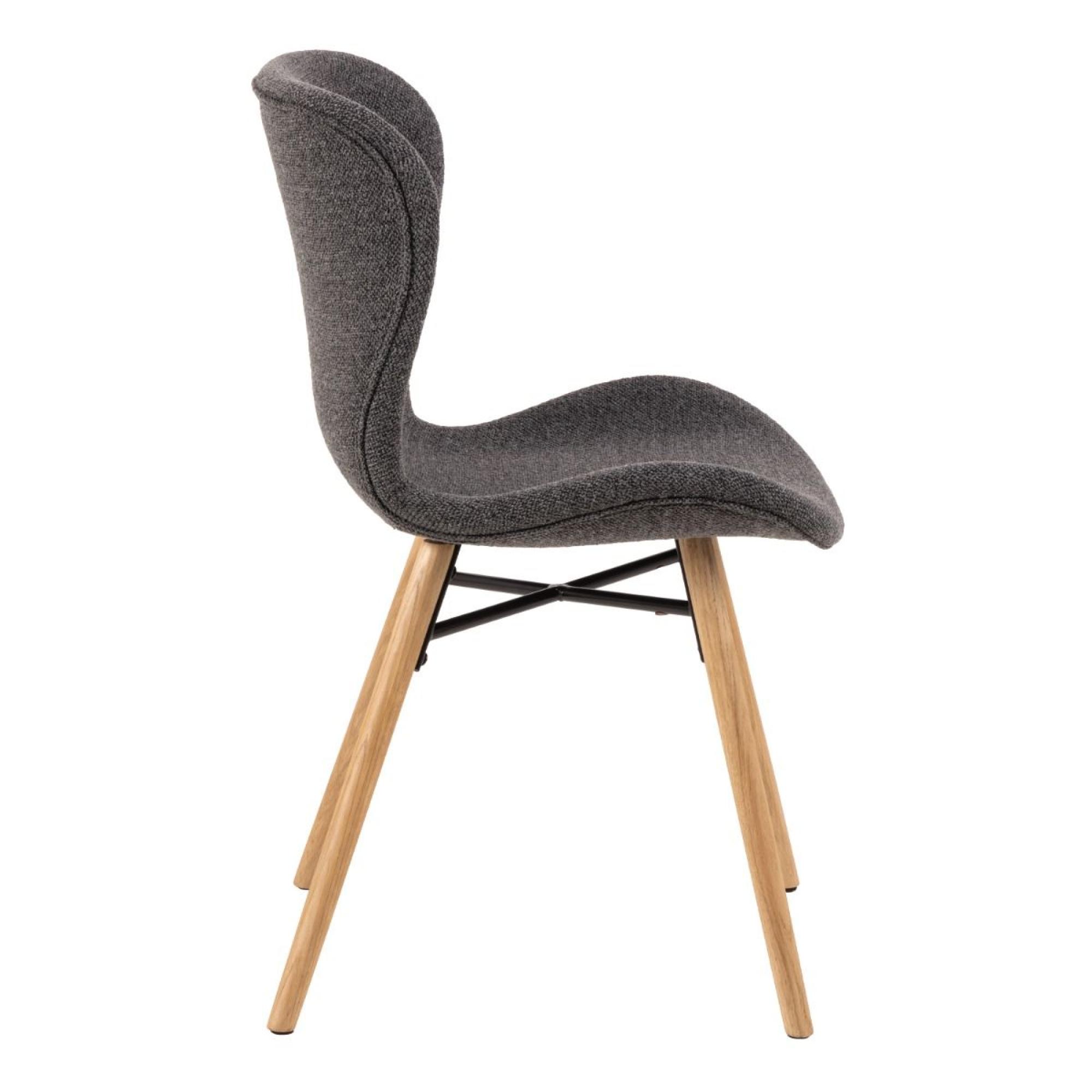 2 x Batilda Grey Fabric Dining Chair with Oak Legs