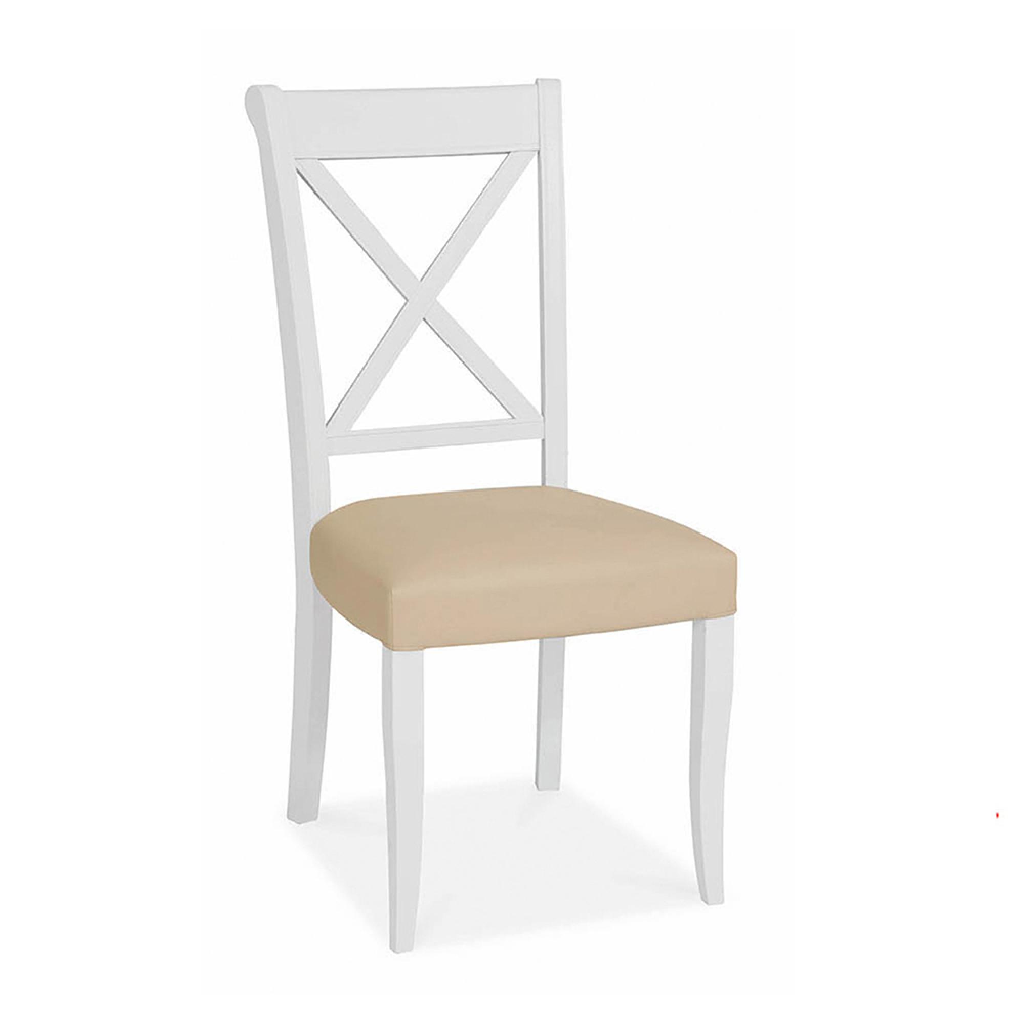 Hampstead Dining Chairs - Set of 2 - Ivory Bonded Leather - X Back