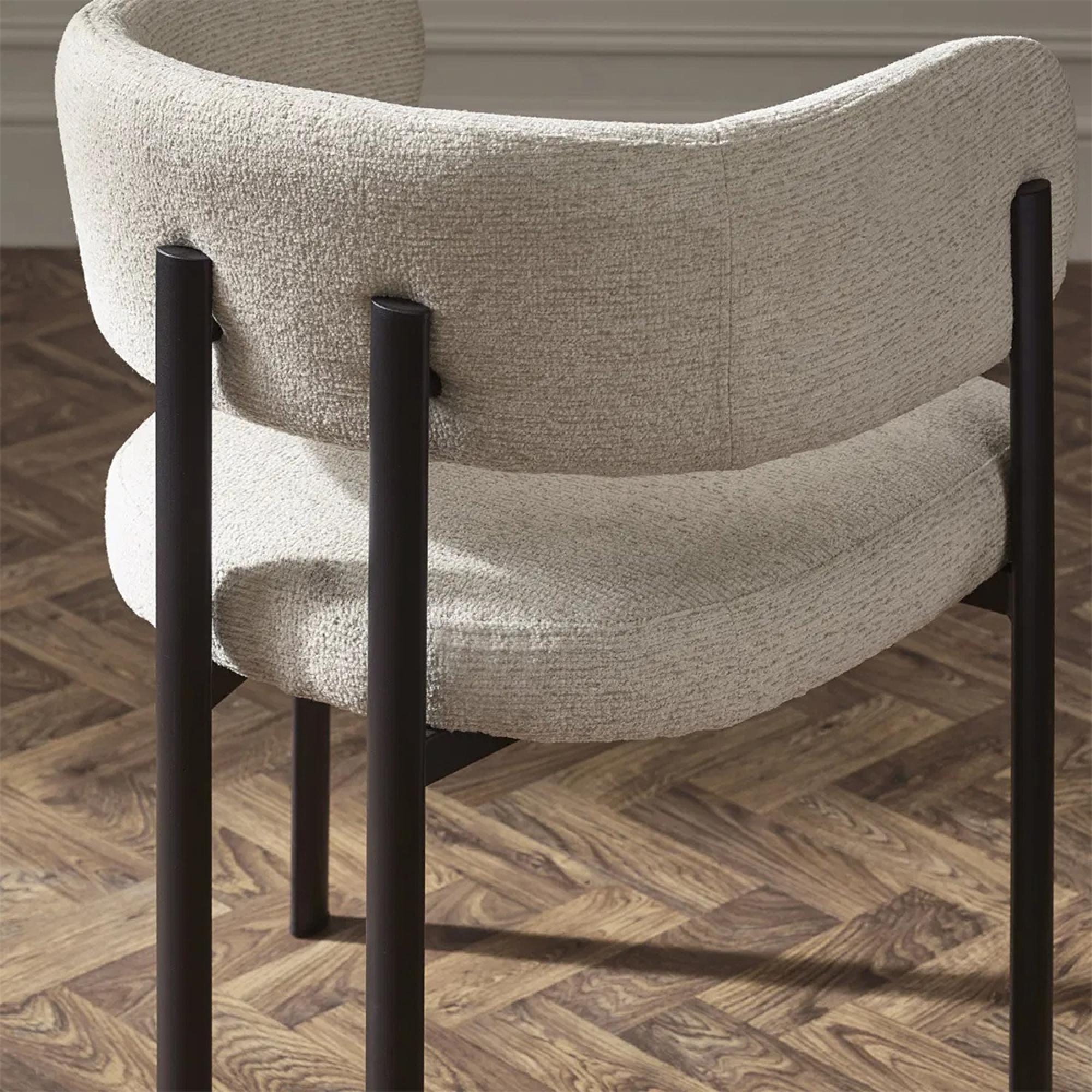 Bolivia Dining Chair - Set of 2 - Curved - Cream Fabric