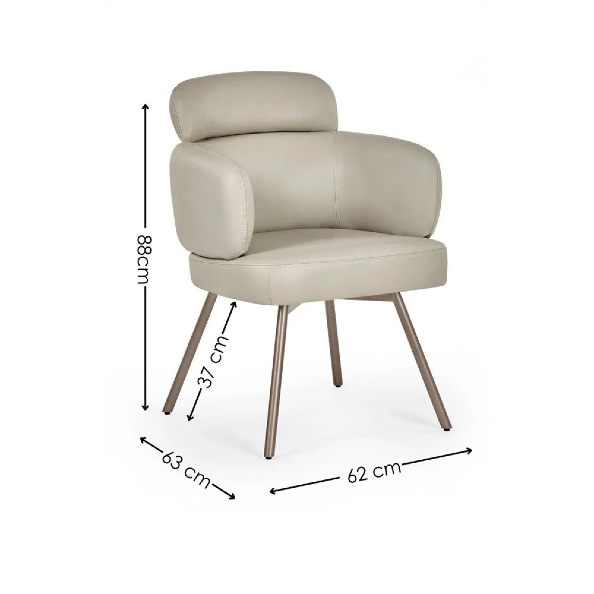 Callisto Dining Chair - Set of 2 - Taupe Faux Leather