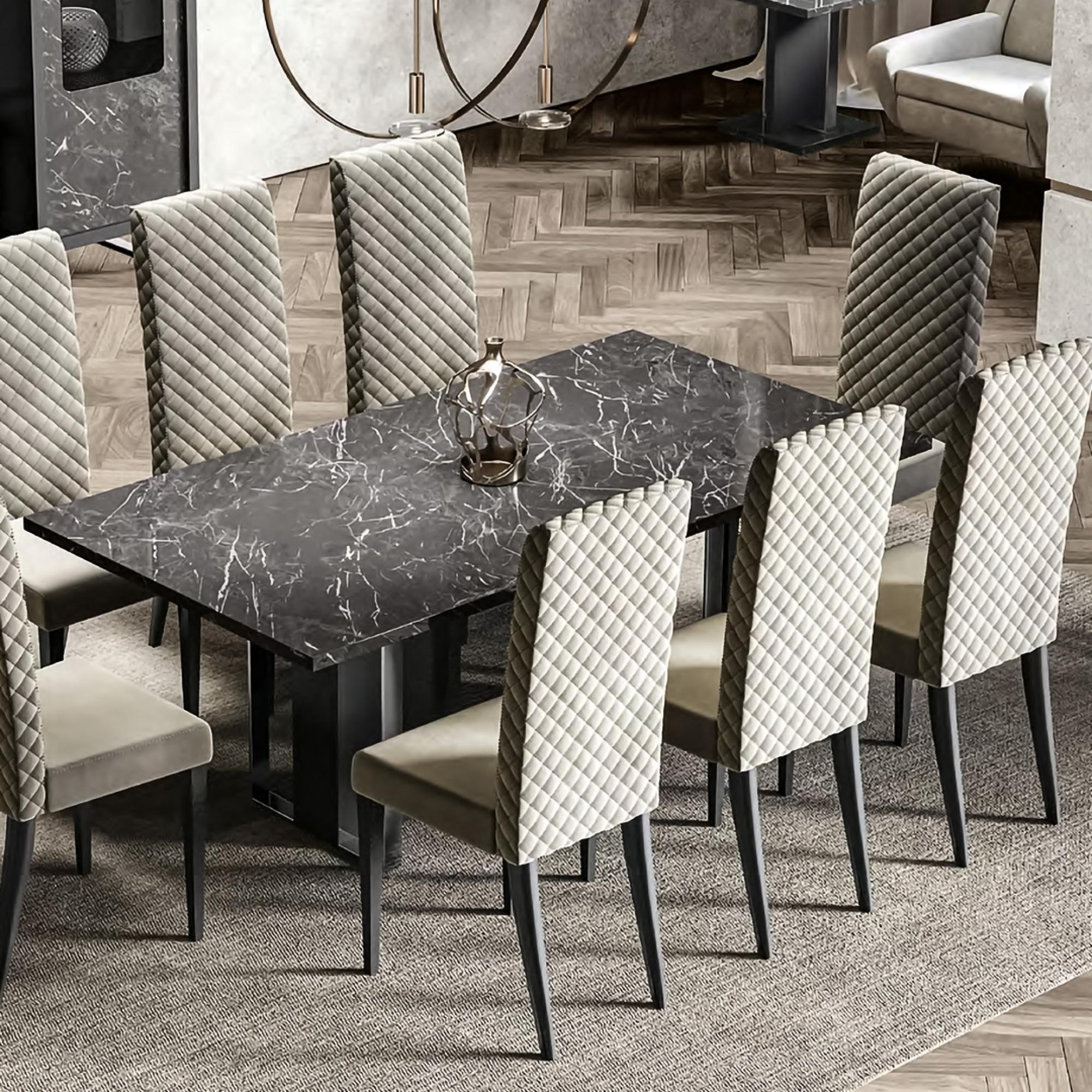 2 x Carvelle Grey Fabric Dining Chair