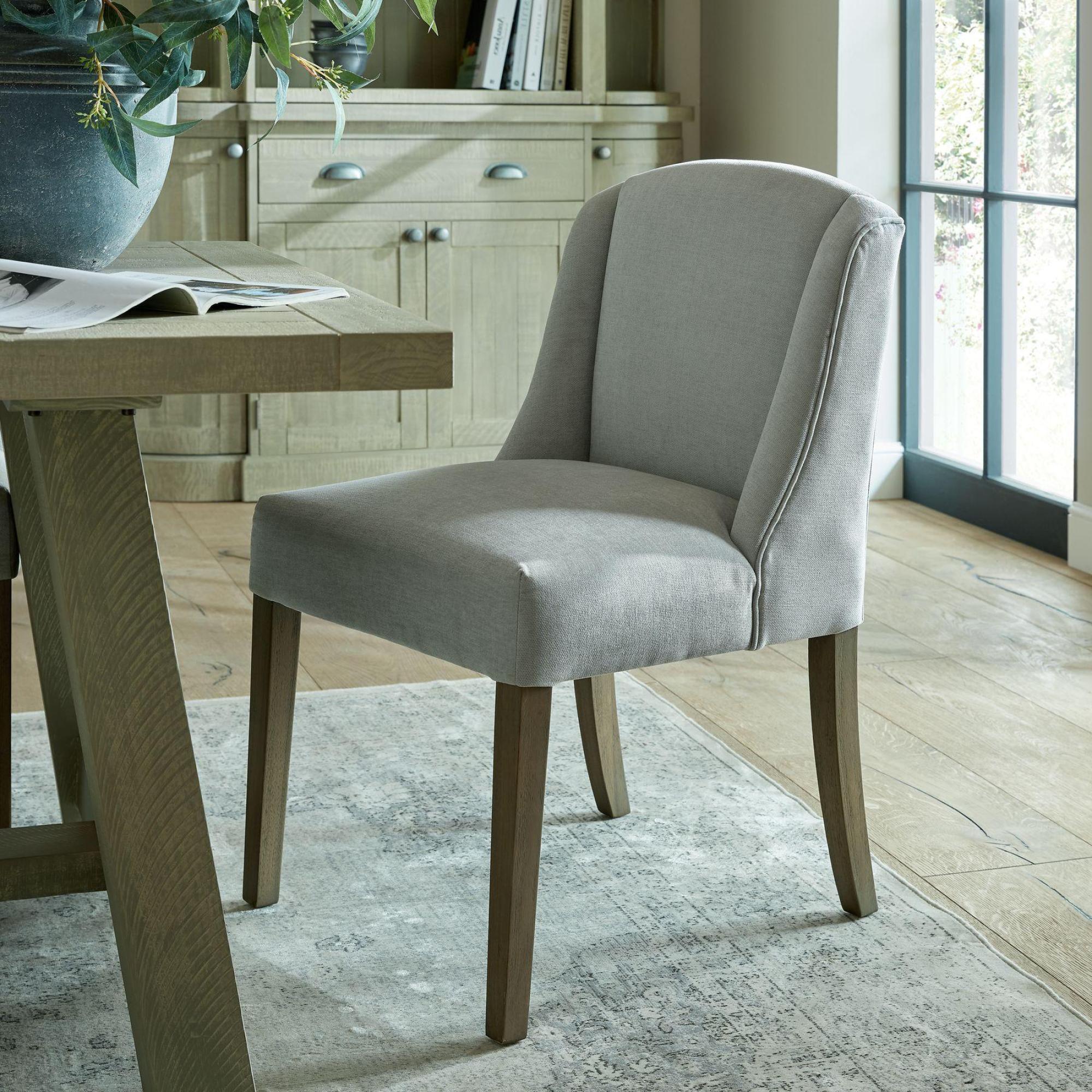 Compton Dining Chair - Set of 2 - Fabric - Grey