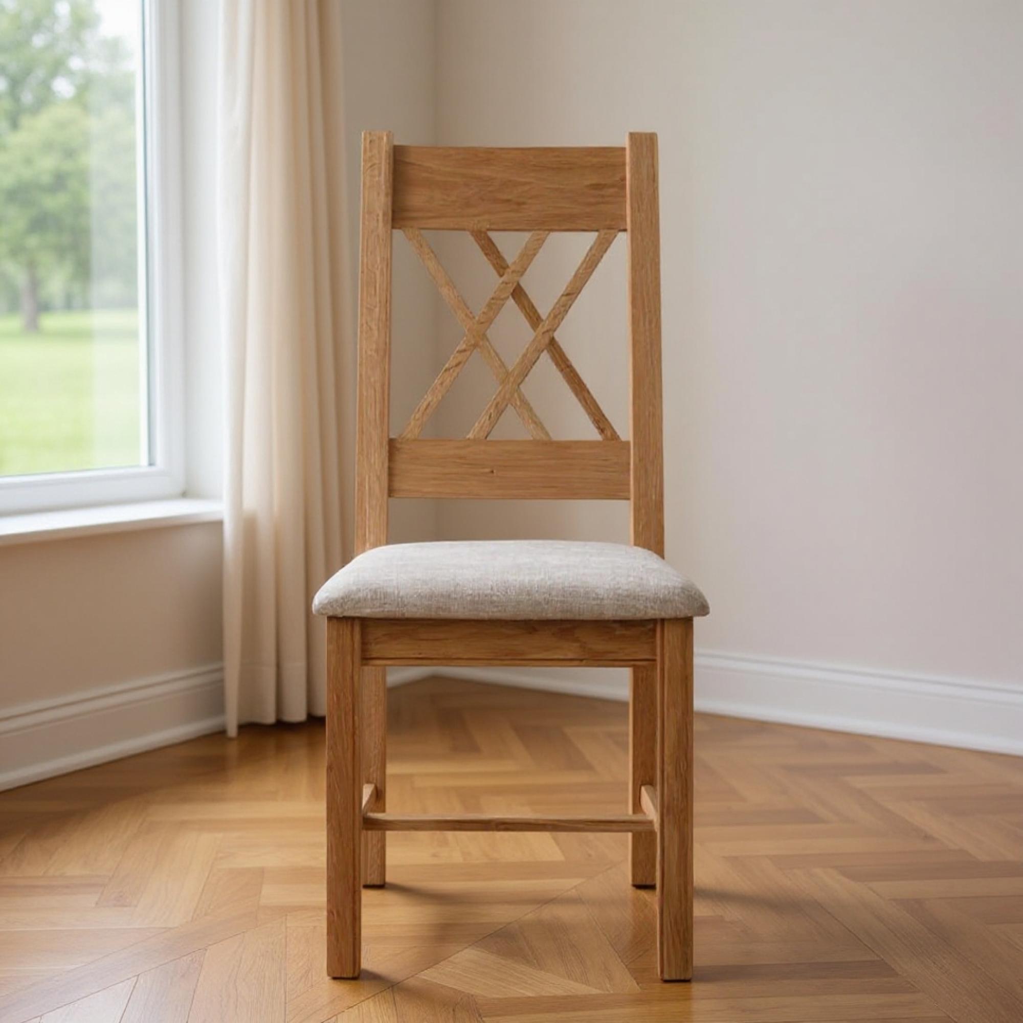 Clarion Dining Chair - Set of 2 - Cross Back - Oak