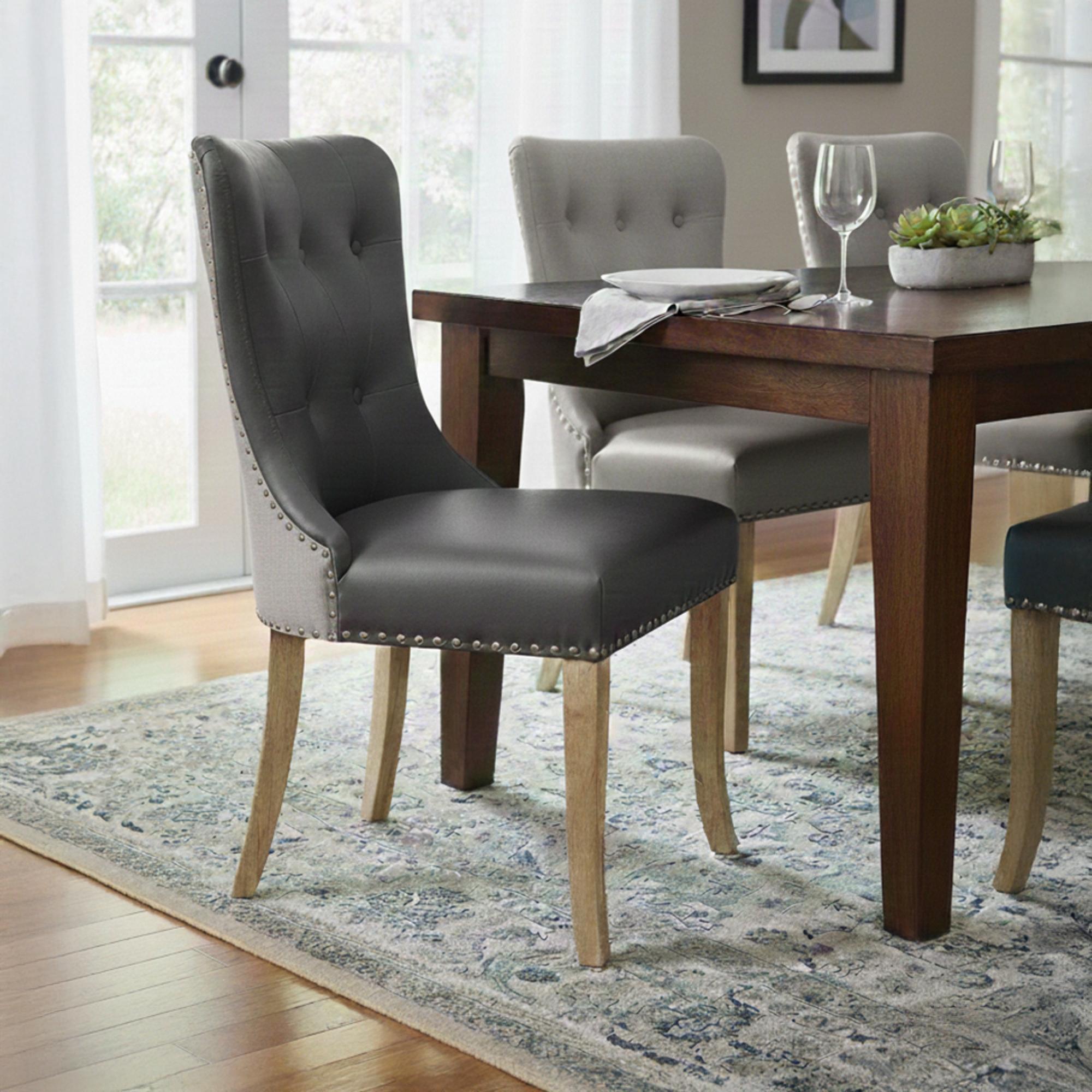 Dorset Dining Chair - Hug - Set of 2 - Grey Faux Leather