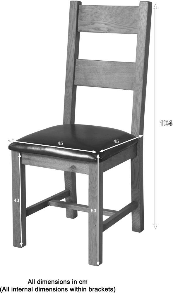 Dorset Dining Chair - Ladder Back - Set of 2 - Oak