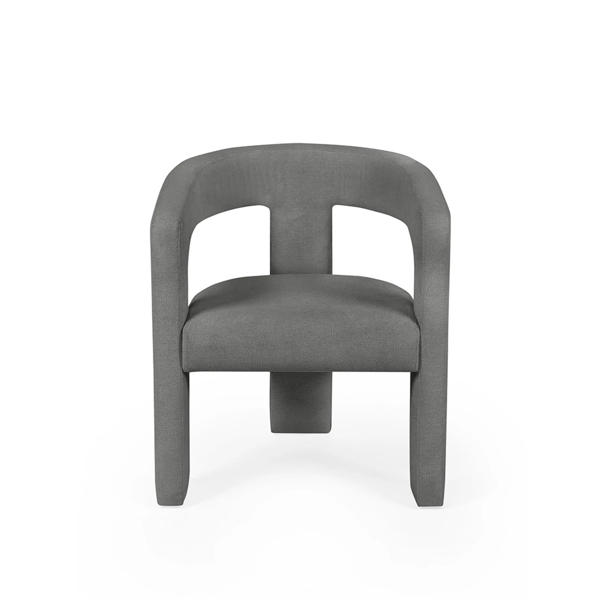 Elara Dining Armchair - Set of 2 - Grey Fabric