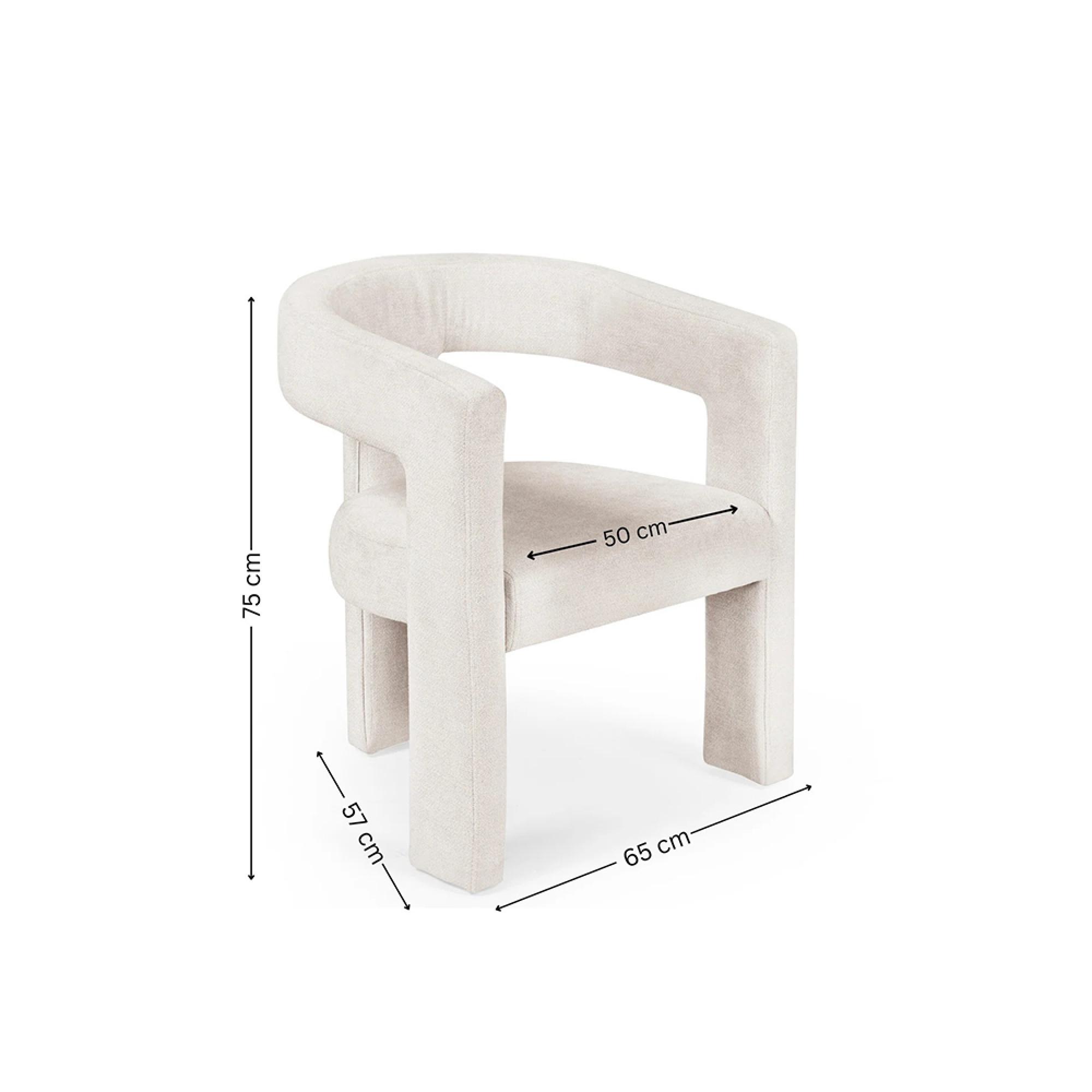 Elara Dining Armchair - Set of 2 - White Fabric