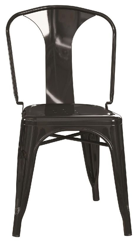 2 x Finney Black Metal Industrial Dining Chair - C009001UK