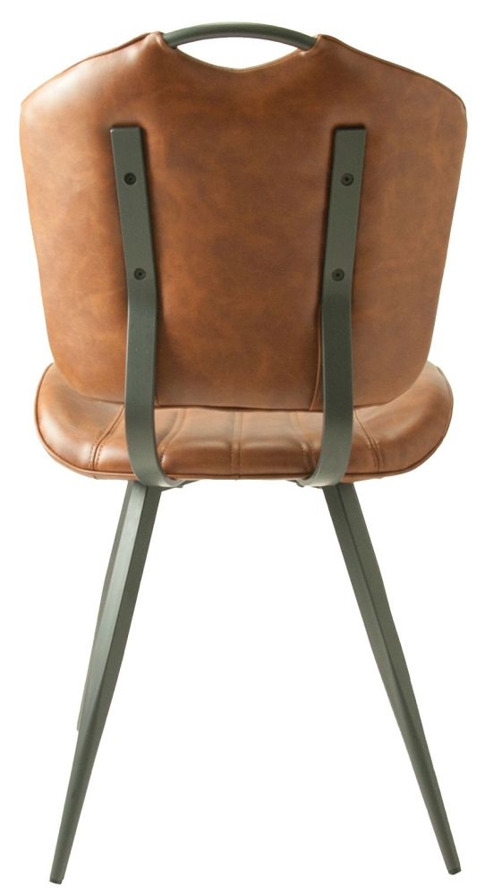 2 x Gustavia Vintage Tan Leather Dining Chair