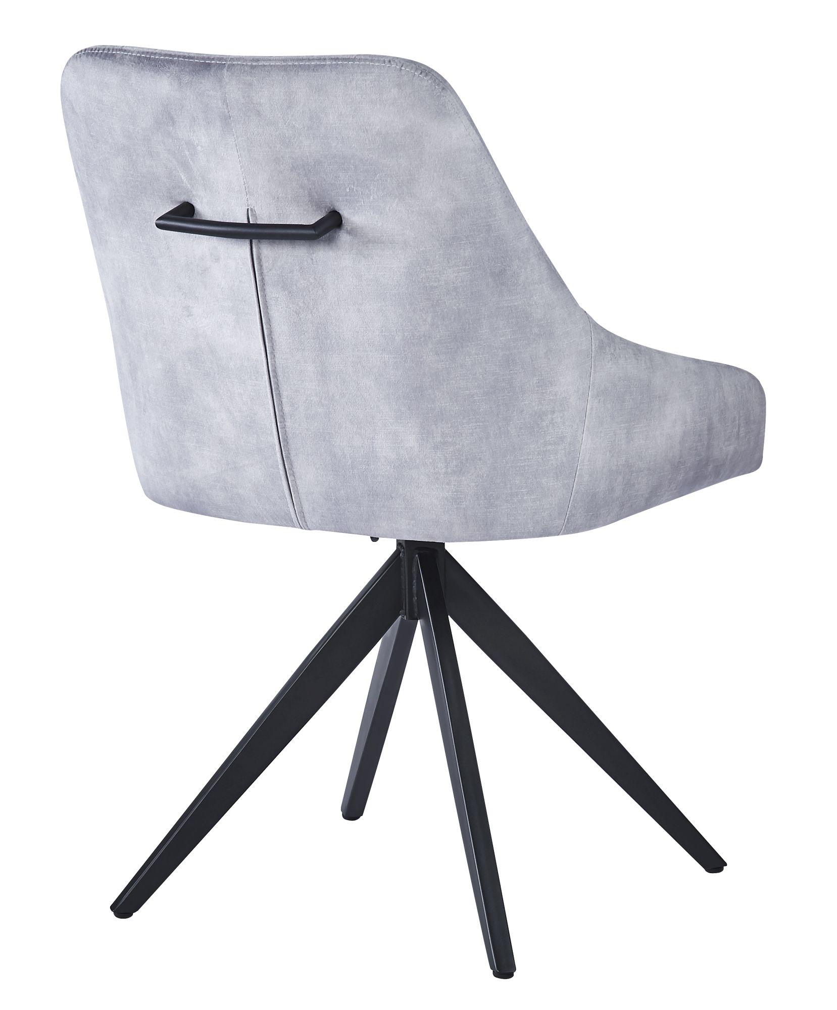 2 x Hico Grey Fabric Swivel Dining Chair