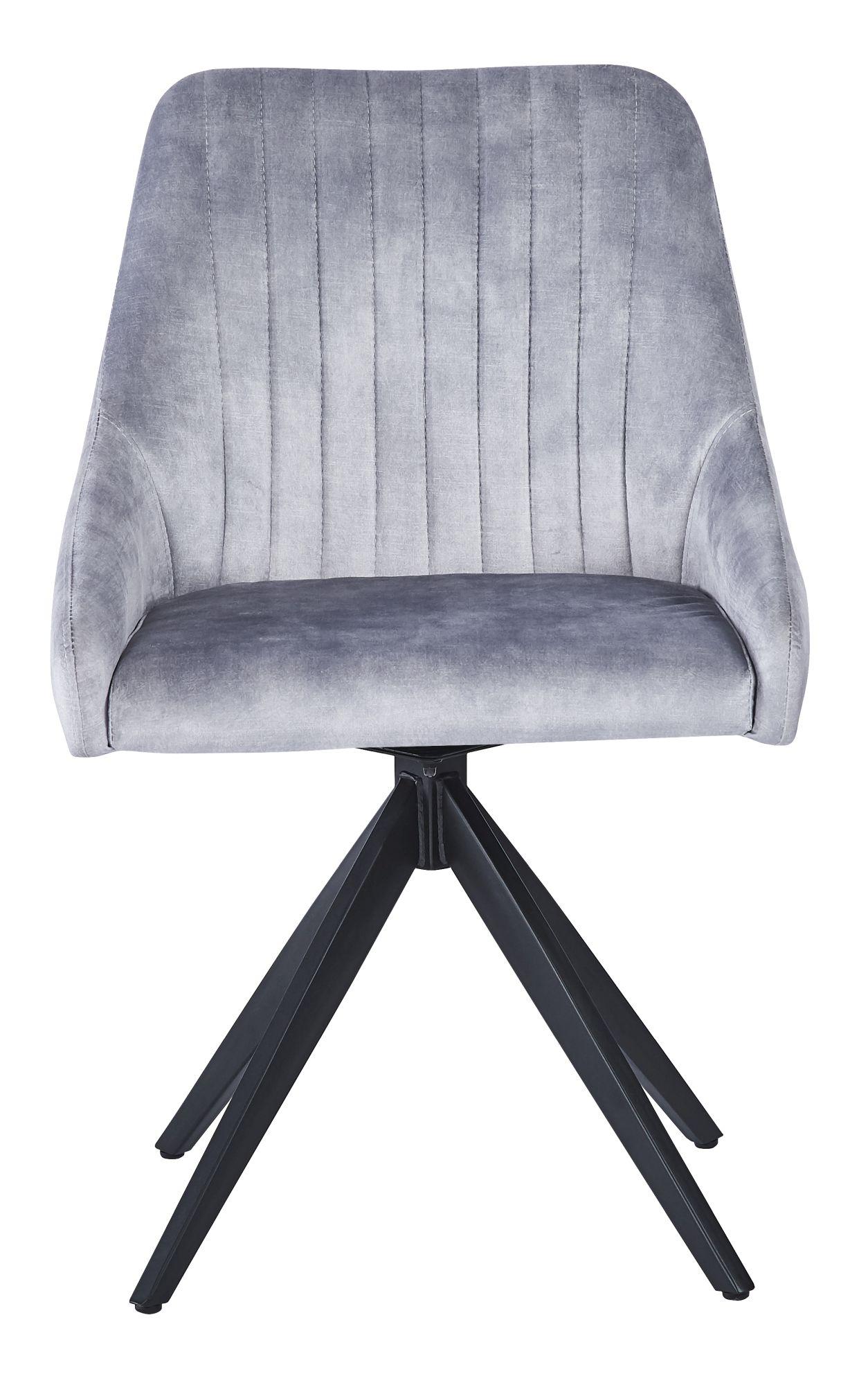 2 x Hico Grey Fabric Swivel Dining Chair