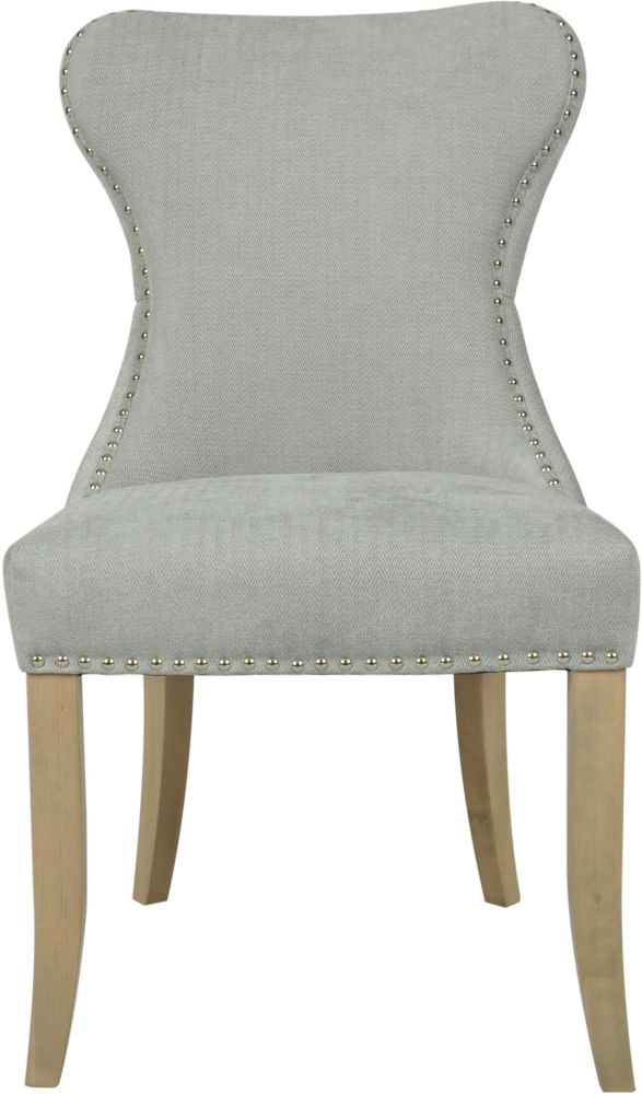 2 x Honfleur Button Back Grey Fabric Dining Chair