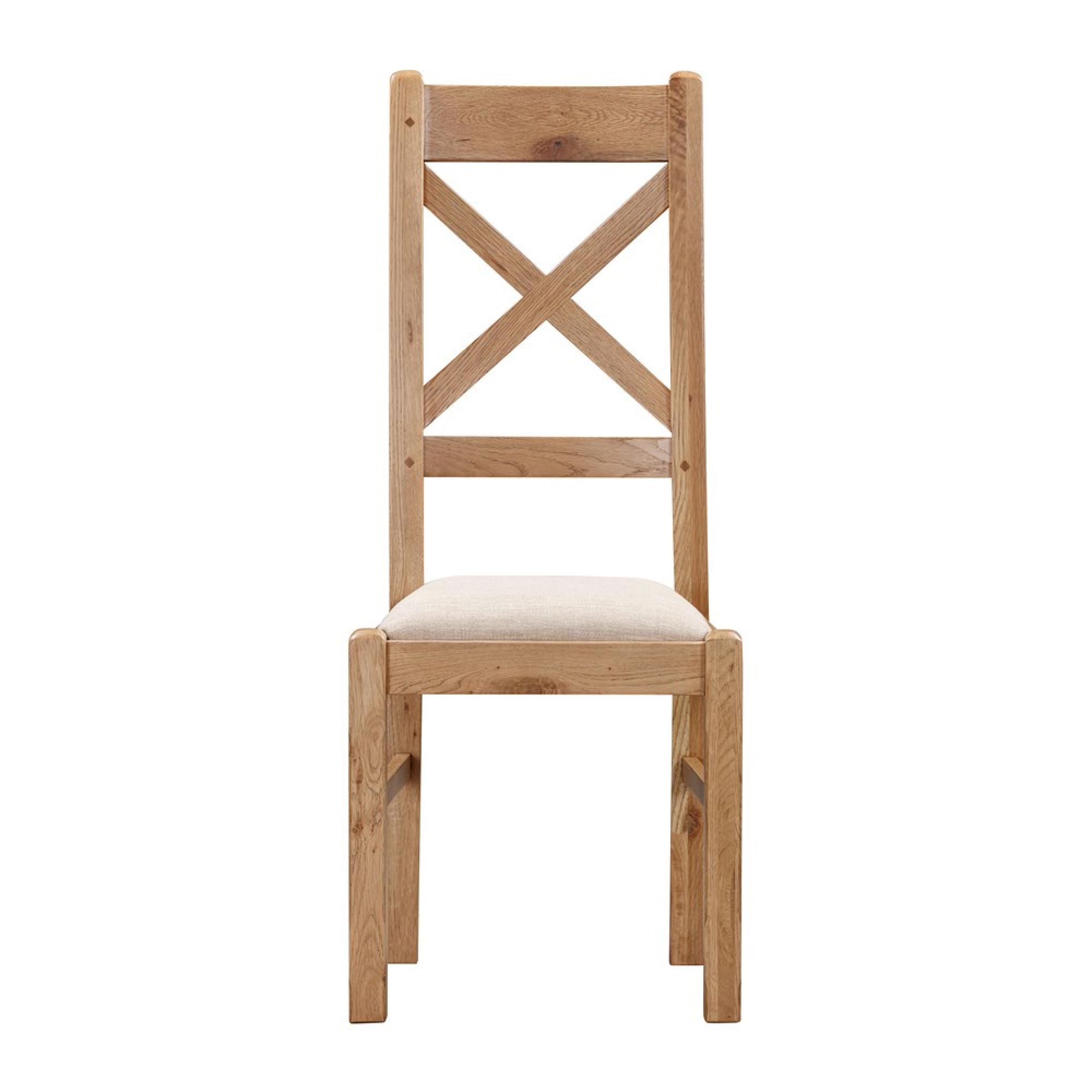 Janelle Dining Chair - Cross Back - Set of 2 - Rustic Oak