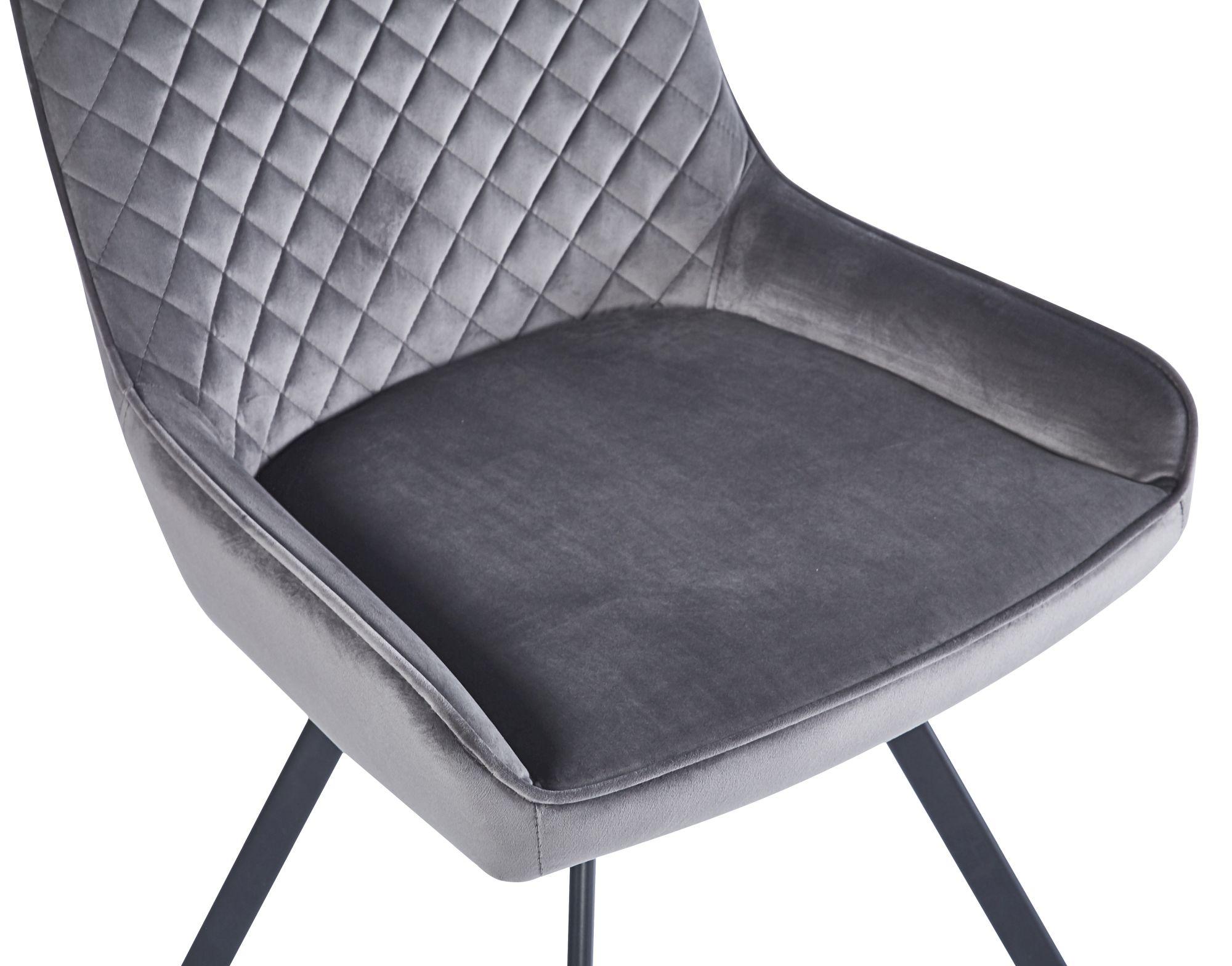 2 x Jessie Grey Fabric Dining Chair