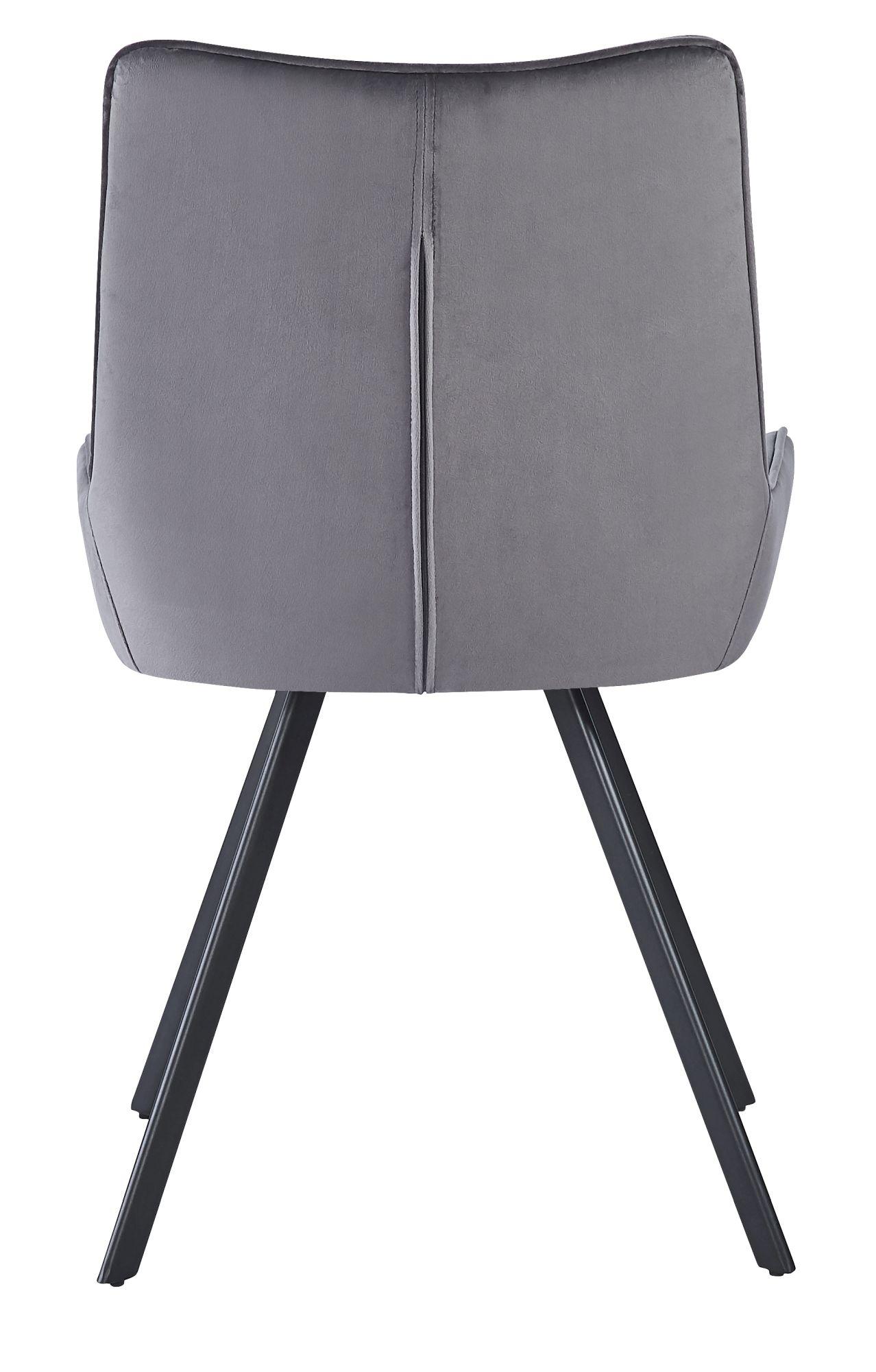 2 x Jessie Grey Fabric Dining Chair
