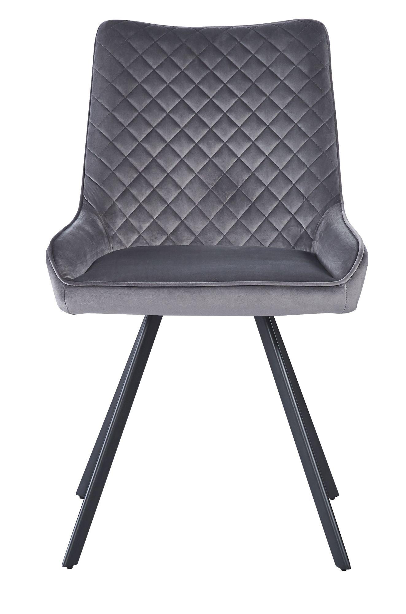 2 x Jessie Grey Fabric Dining Chair