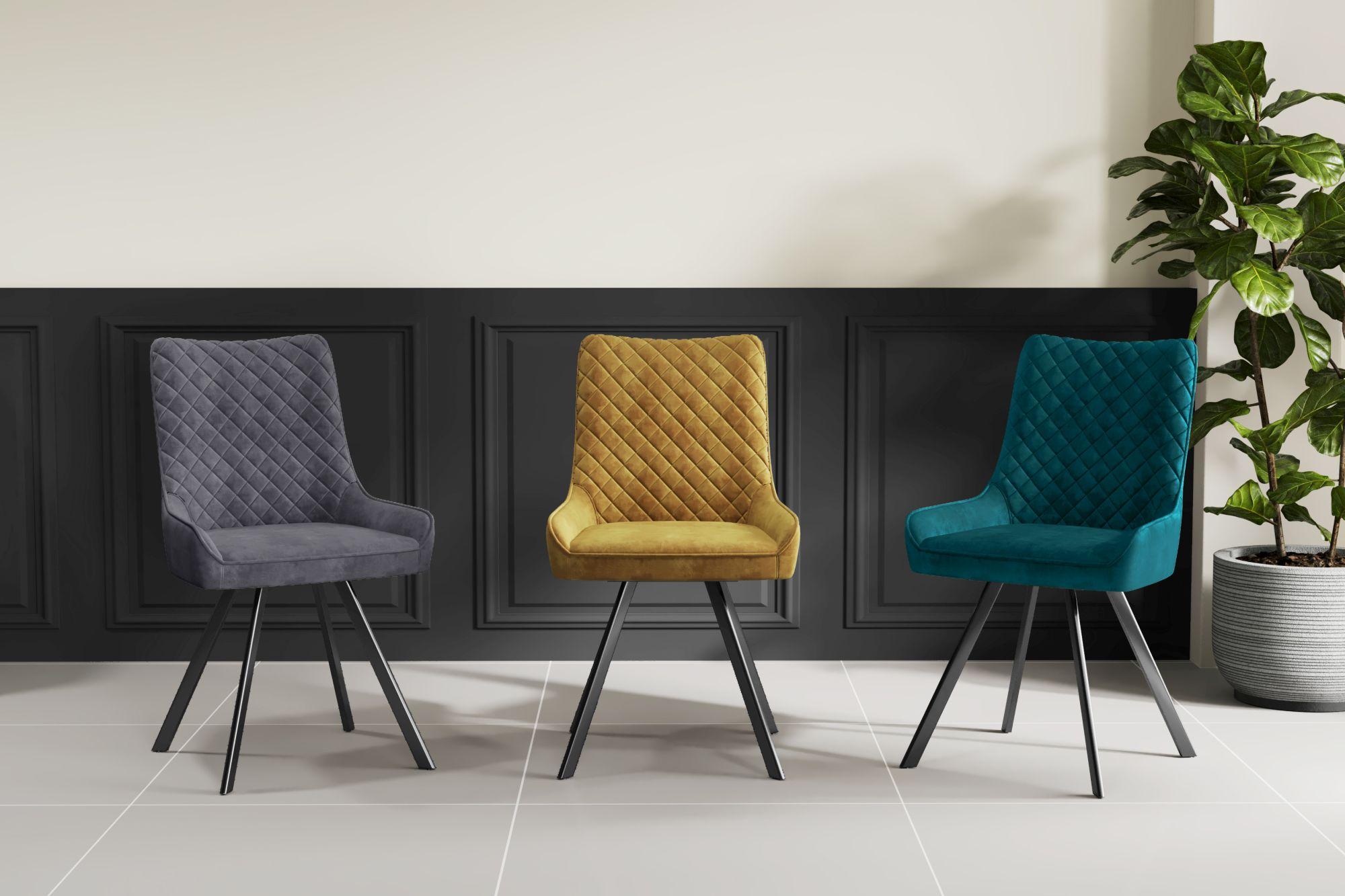 2 x Jessie Torquiose Blue Fabric Dining Chair