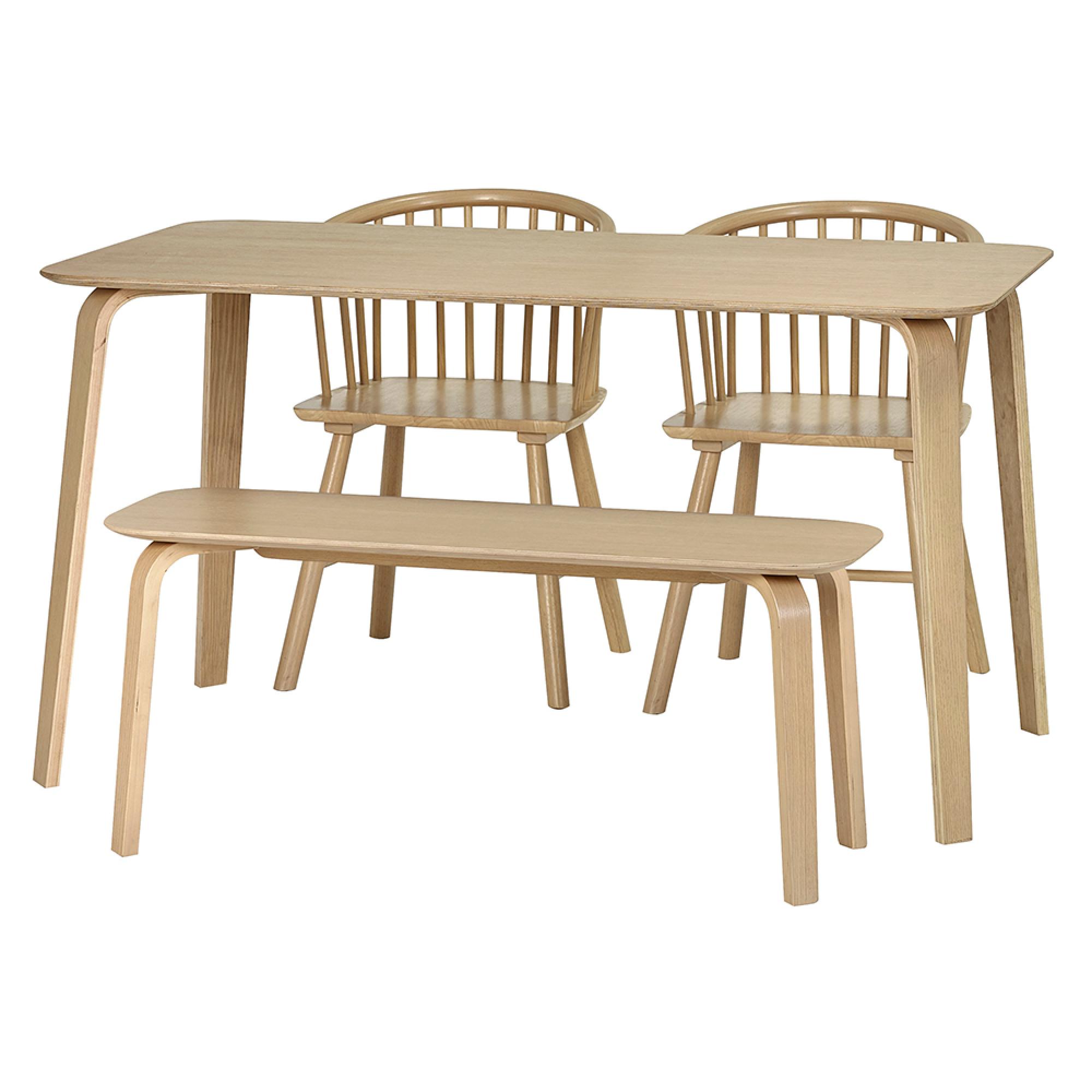 Kaito Dining Chair - Set of 2 - Curved - Oak