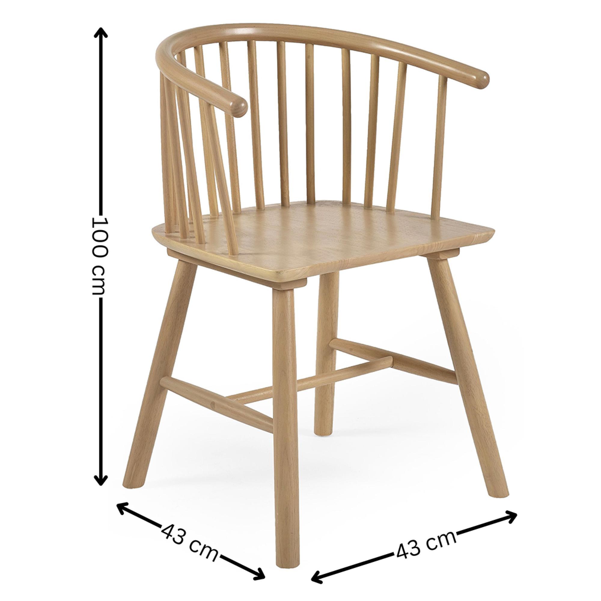 Kaito Dining Chair - Set of 2 - Curved - Oak