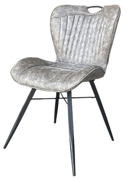 2 x Kerela Grey Faux Leather Dining Chair