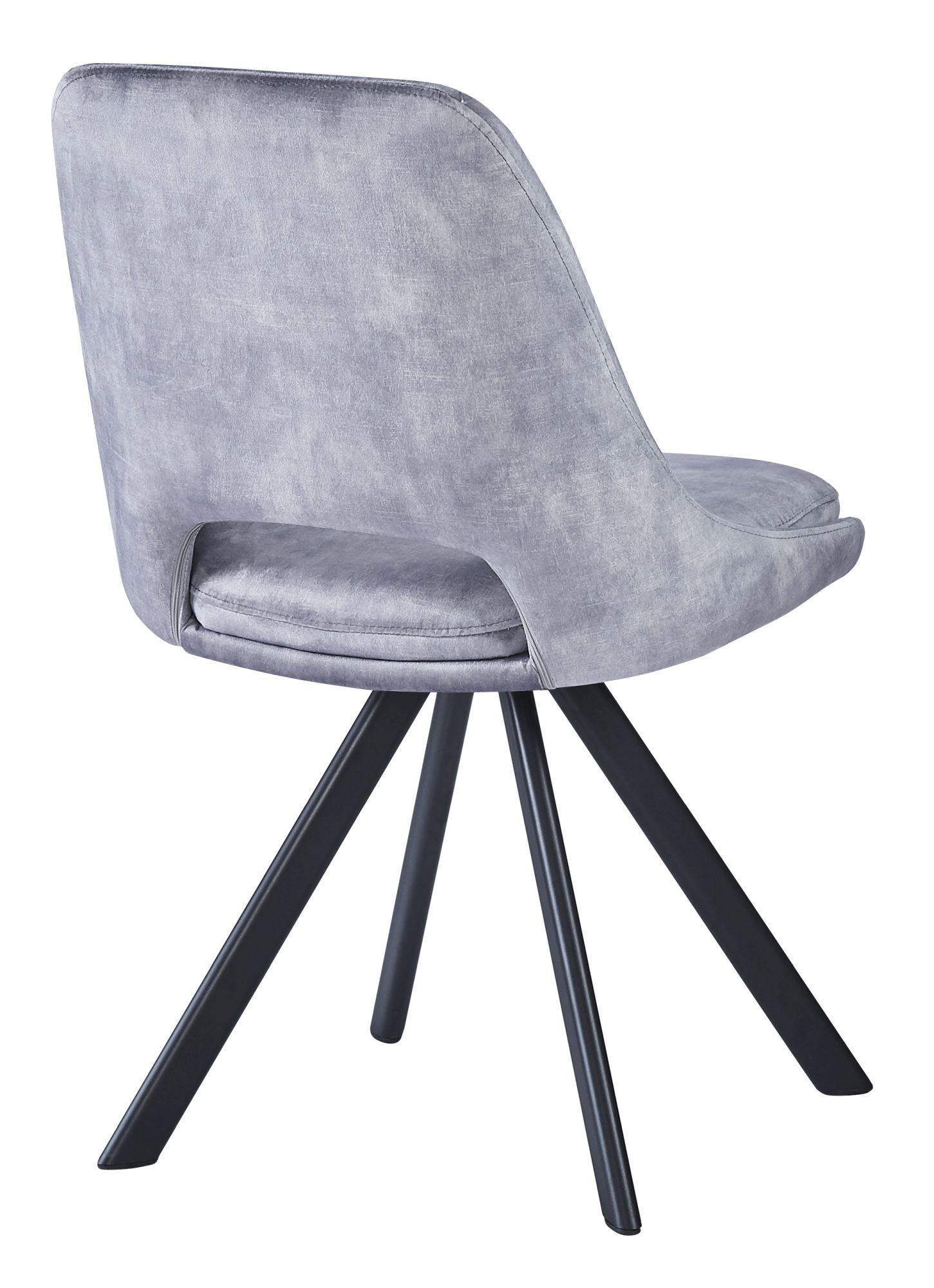 2 x Kieler Grey Fabric Swivel Dining Chair