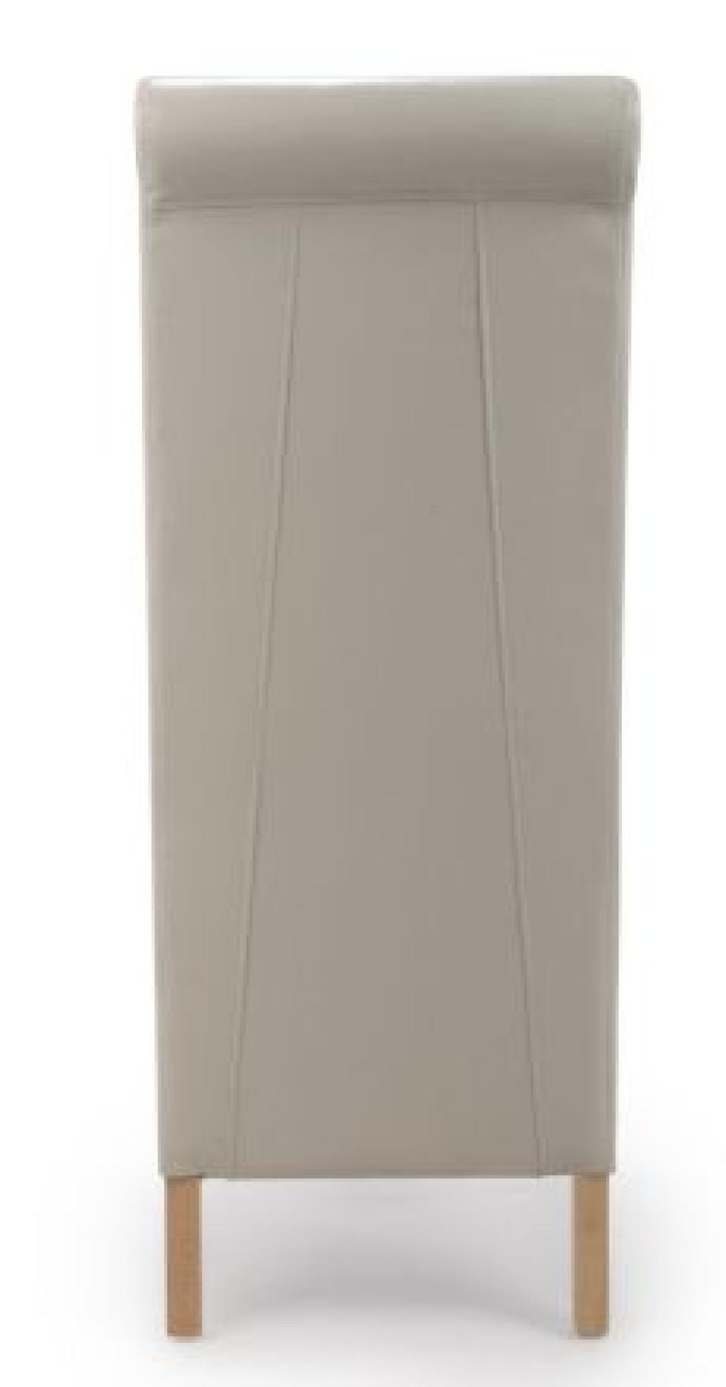 Krista Dining Chair - Set of 2 - Bonded Leather - Ivory - Roll Back