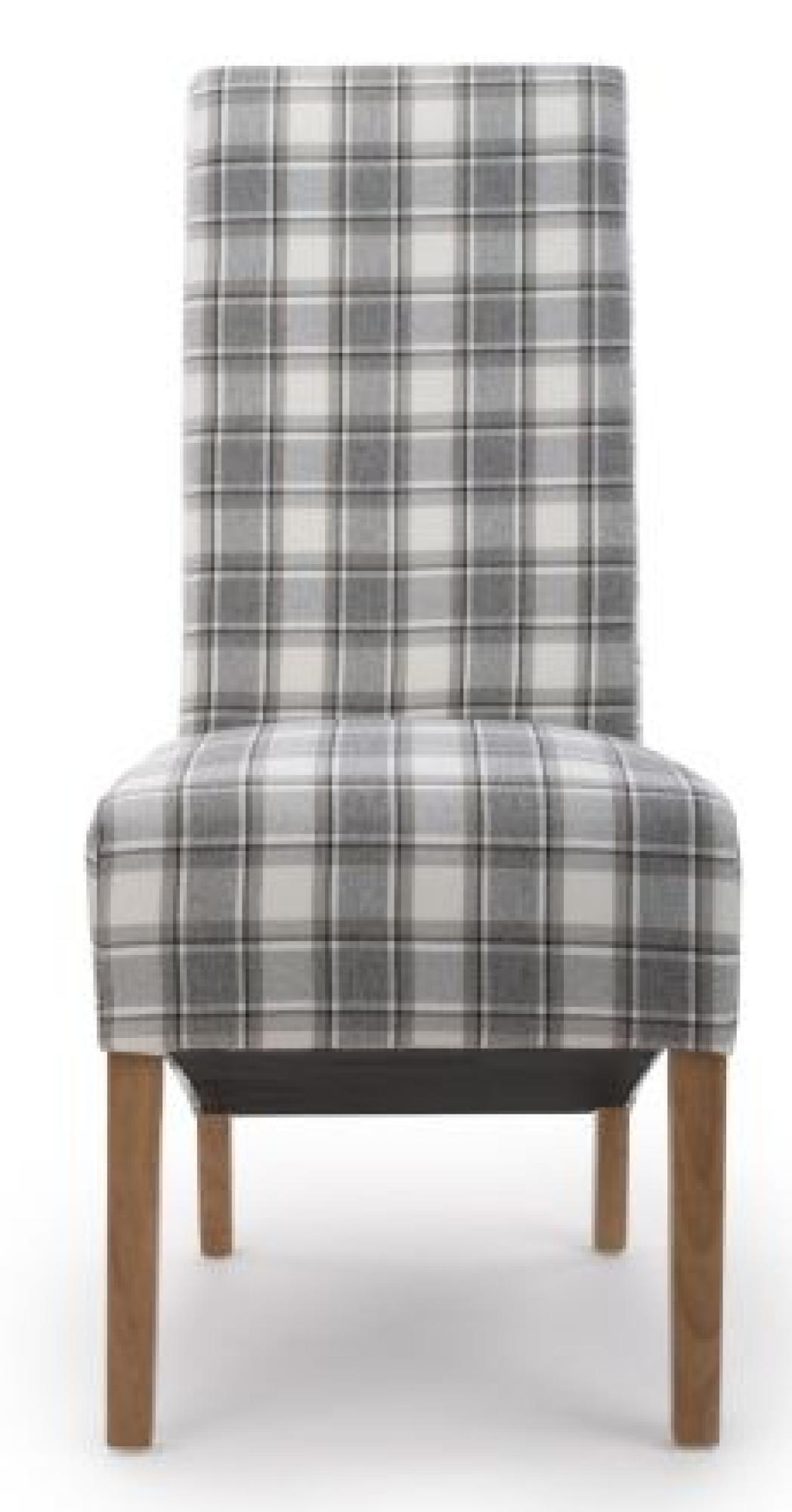 Krista Dining Chair - Set of 2 - Herringbone Check - Cappuccino - Roll Back