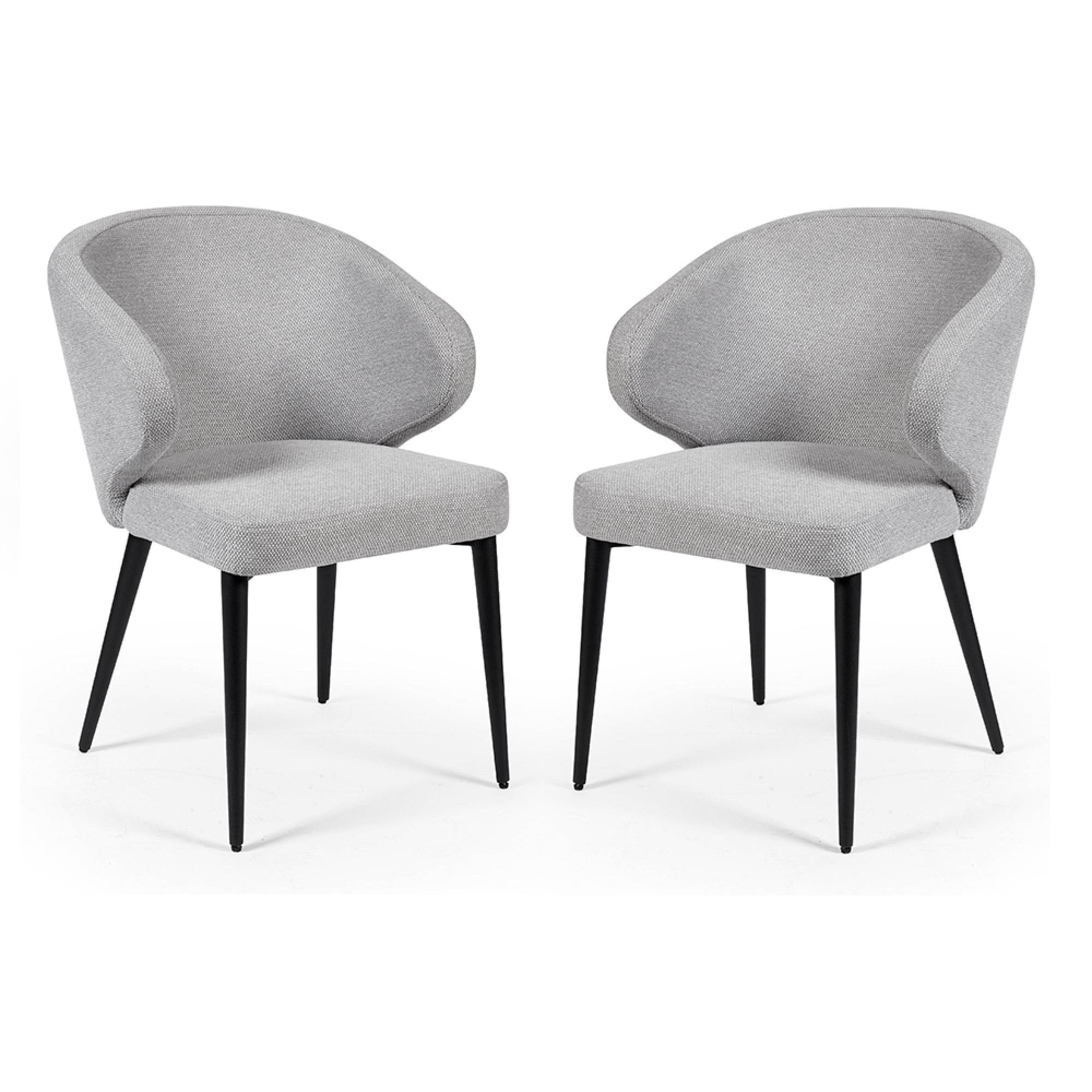 Marcus Dining Chair - Set of 2 - Light Grey Fabric