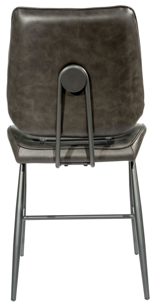 2 x Marigot Grey Vintage Leather Dining Chair