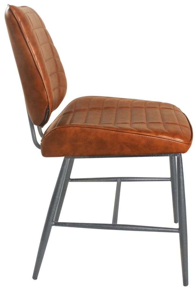 2 x Marigot Vintage Tan Leather Dining Chair