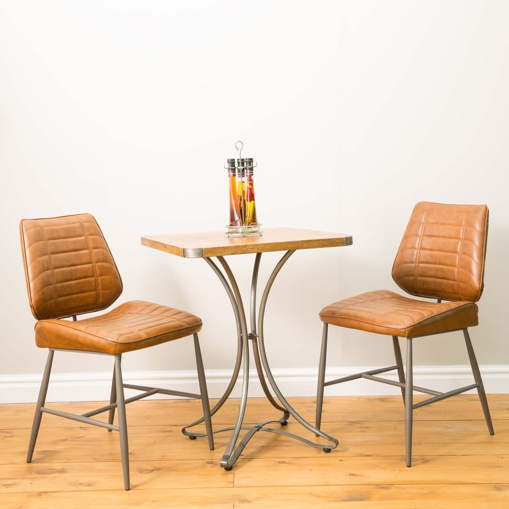 2 x Marigot Vintage Tan Leather Dining Chair