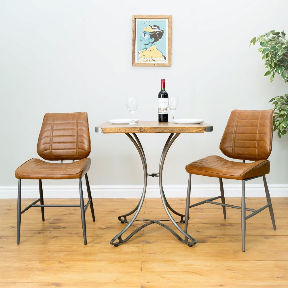 2 x Marigot Vintage Tan Leather Dining Chair