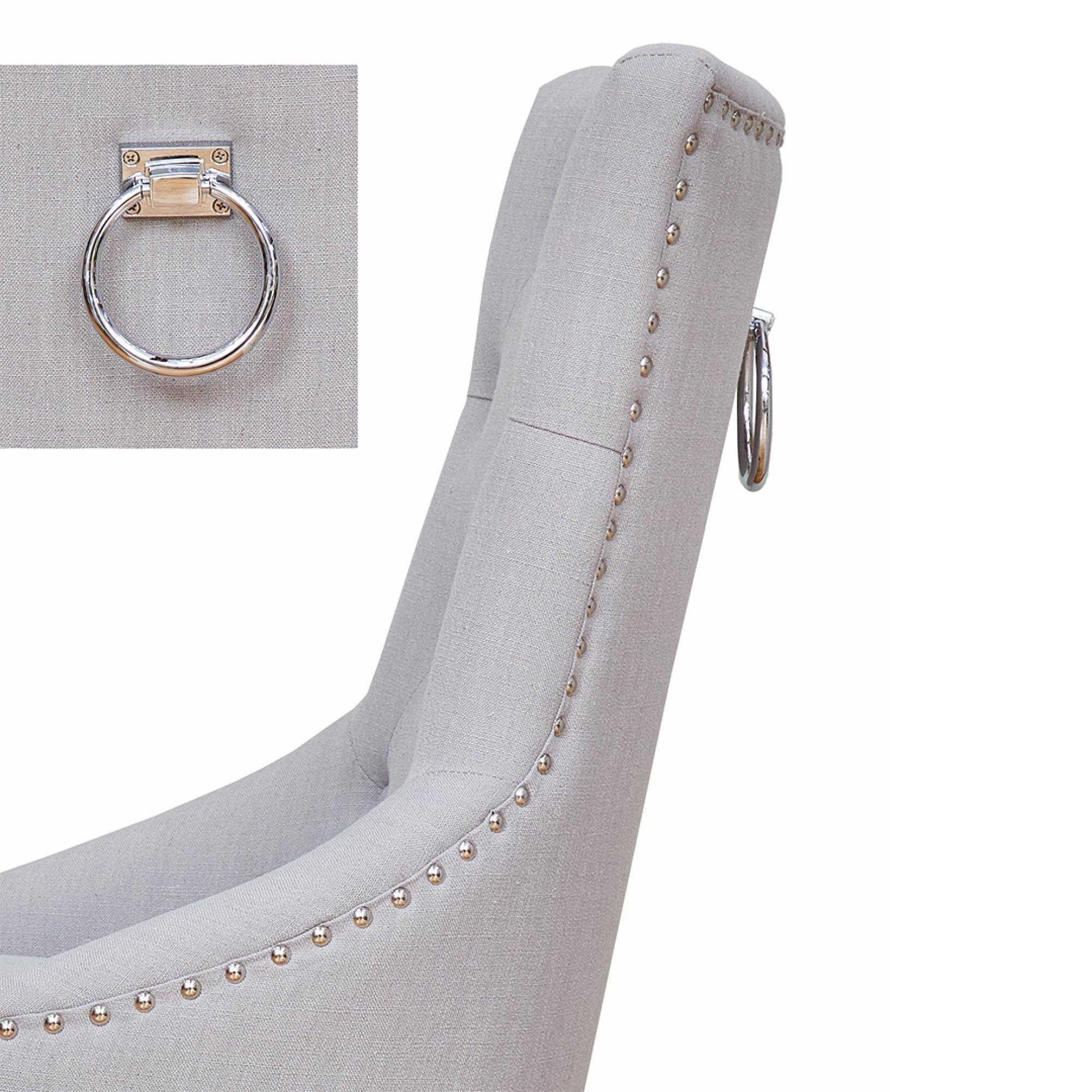 Mobel Oak Dining Chairs - Set of 2 - Accent Grey Fabric