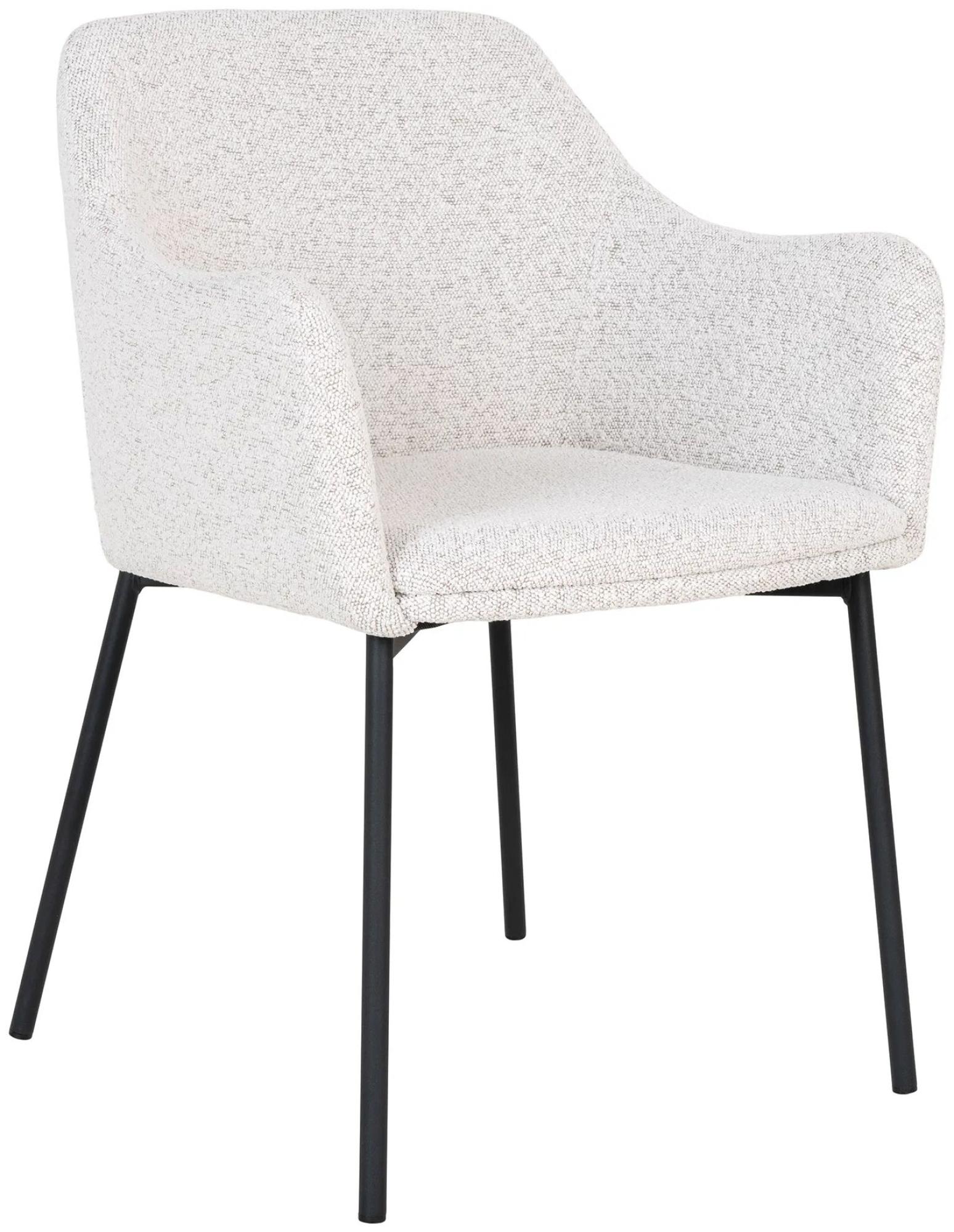 2 x Melilla White Fabric Boucle Dining Chair