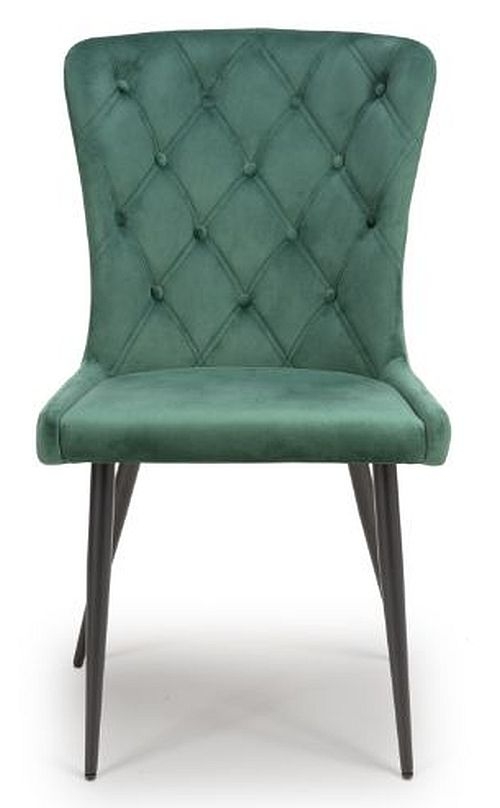 2 x Merlin Green Fabric Dining Chair