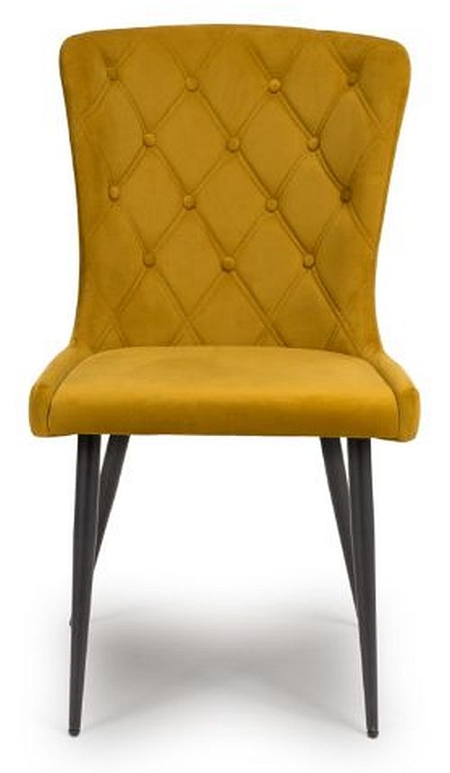 2 x Merlin Yellow Fabric Dining Chair