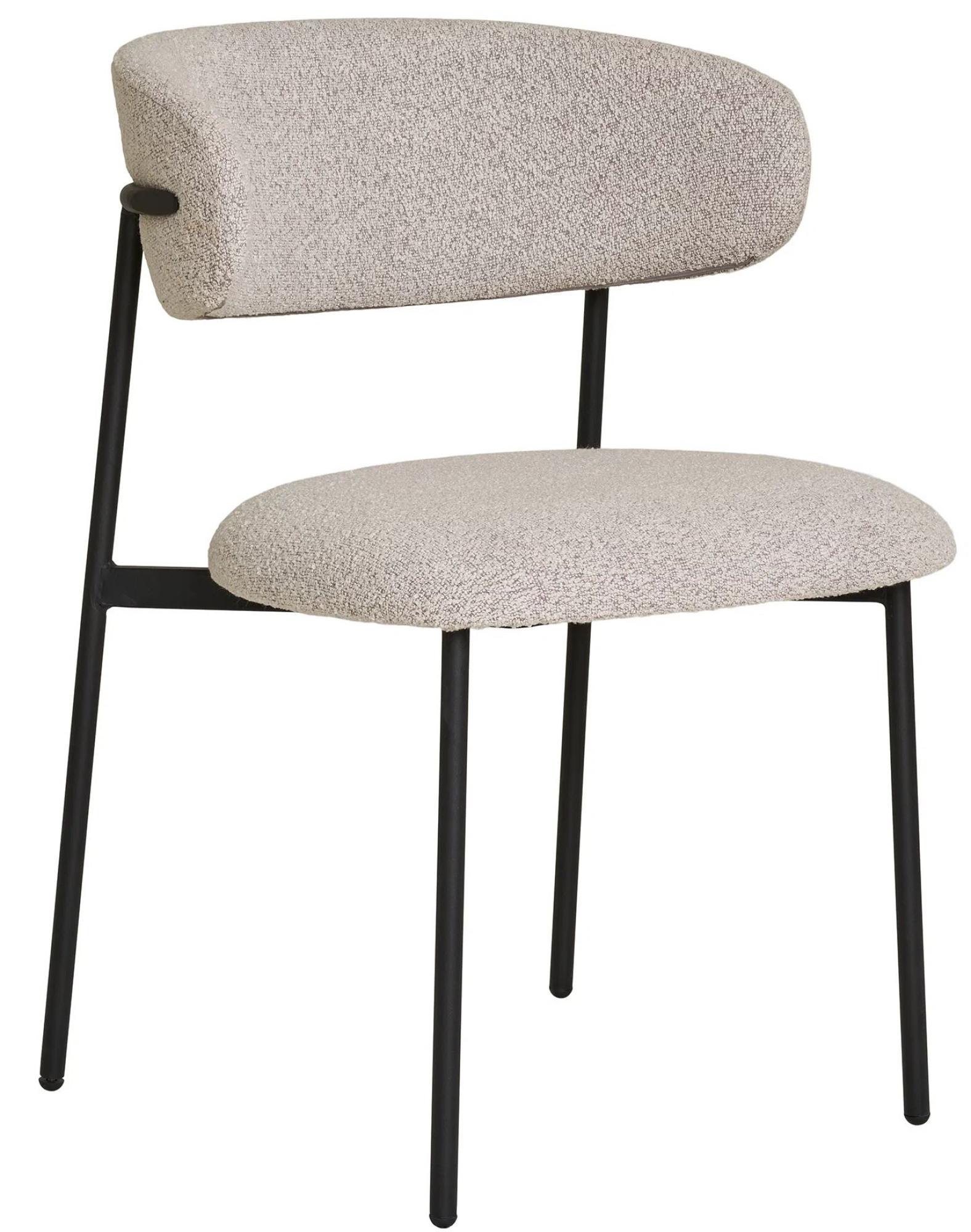 2 x Mira Sand Boucle Fabric Dining Chair