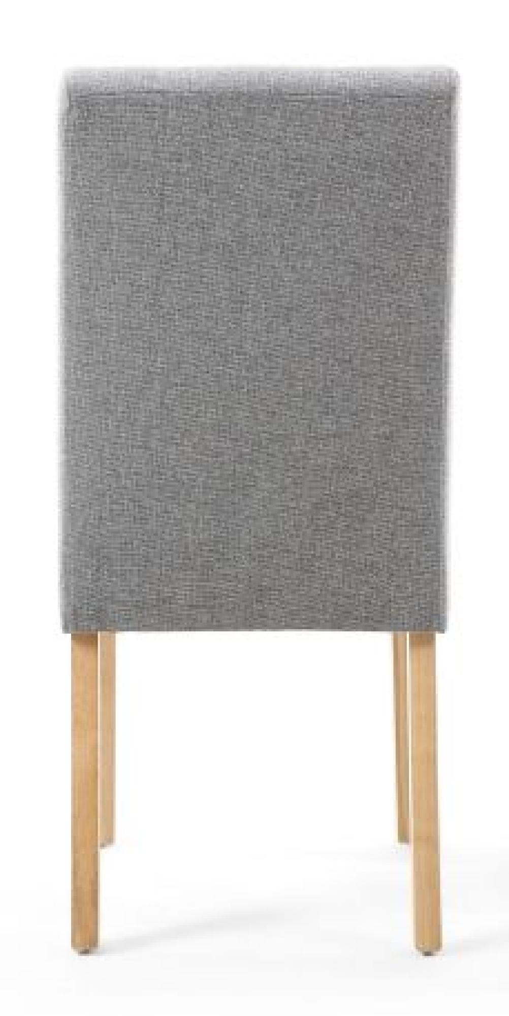Moseley Dining Chair - Set of 2 - Stitched Waffle - Silver Grey Linen - Natural Legs