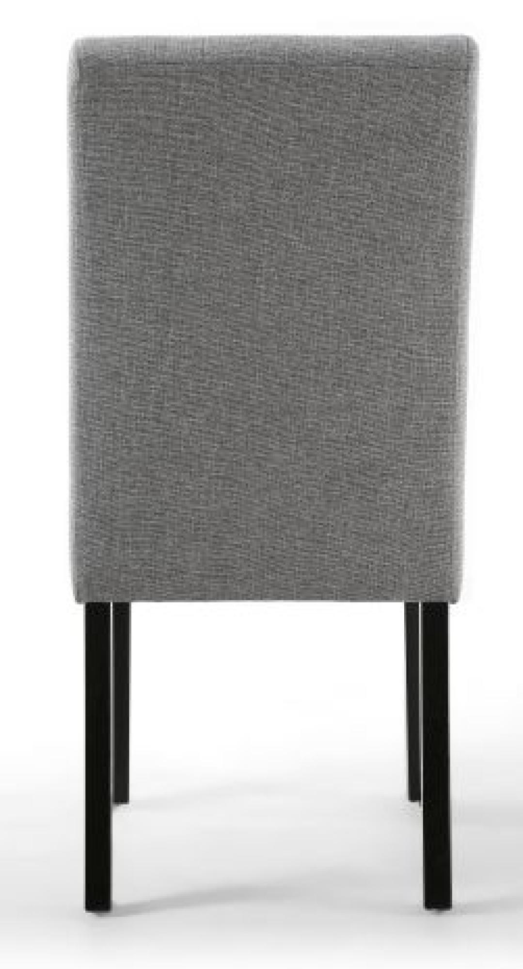 Moseley Dining Chair - Set of 2 - Stitched Waffle - Silver Grey Linen - Black Legs