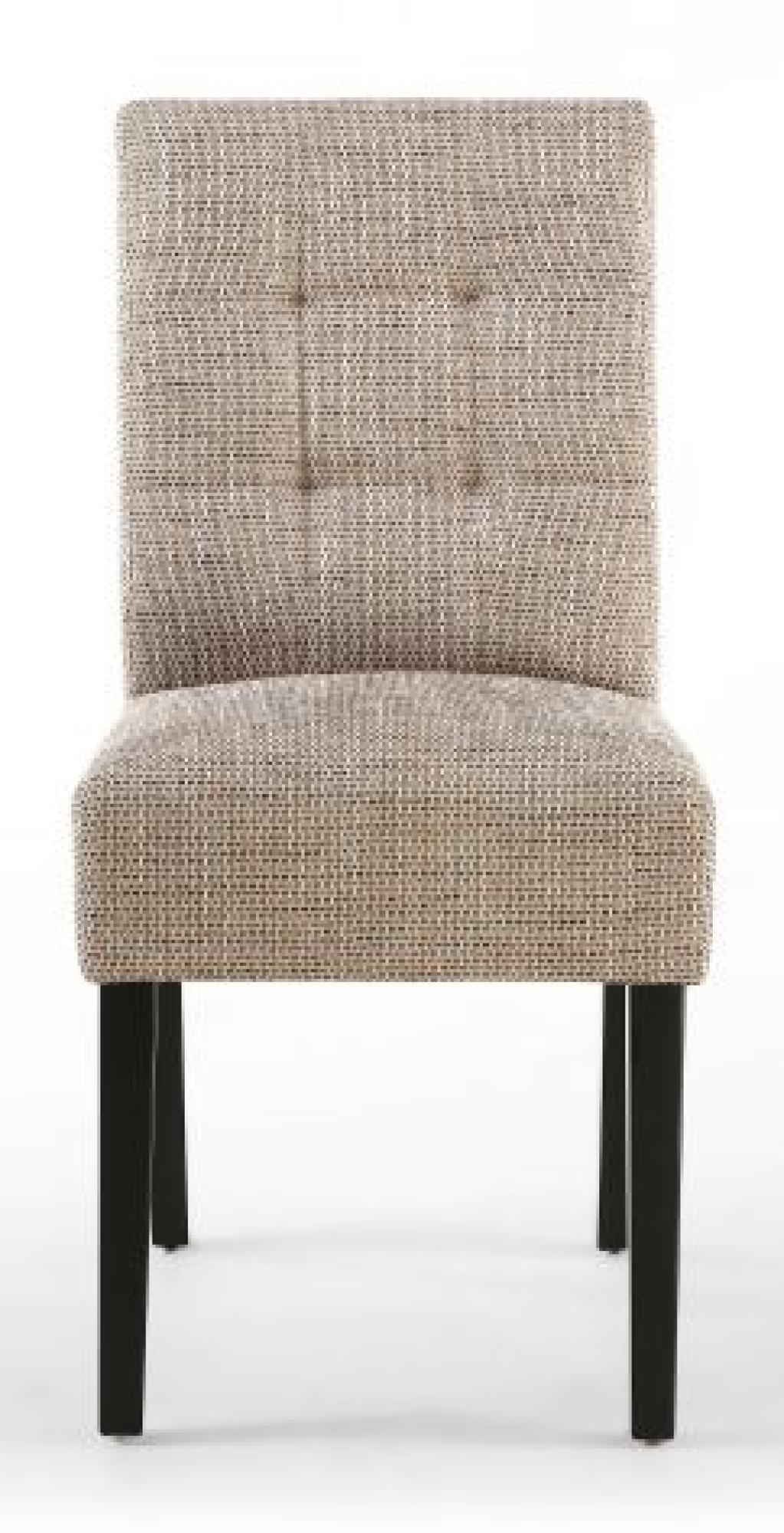 Moseley Dining Chair - Set of 2 - Stitched Waffle - Tweed Oatmeal - Black Legs