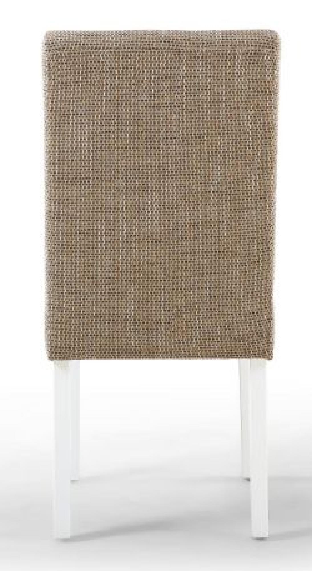 Moseley Dining Chair - Set of 2 - Stitched Waffle - Tweed Oatmeal - White Legs