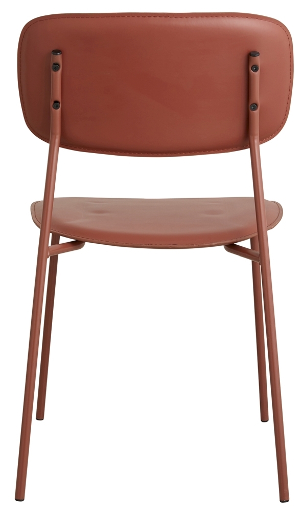 Esa Dining Chair - Faux Leather - Rust Red