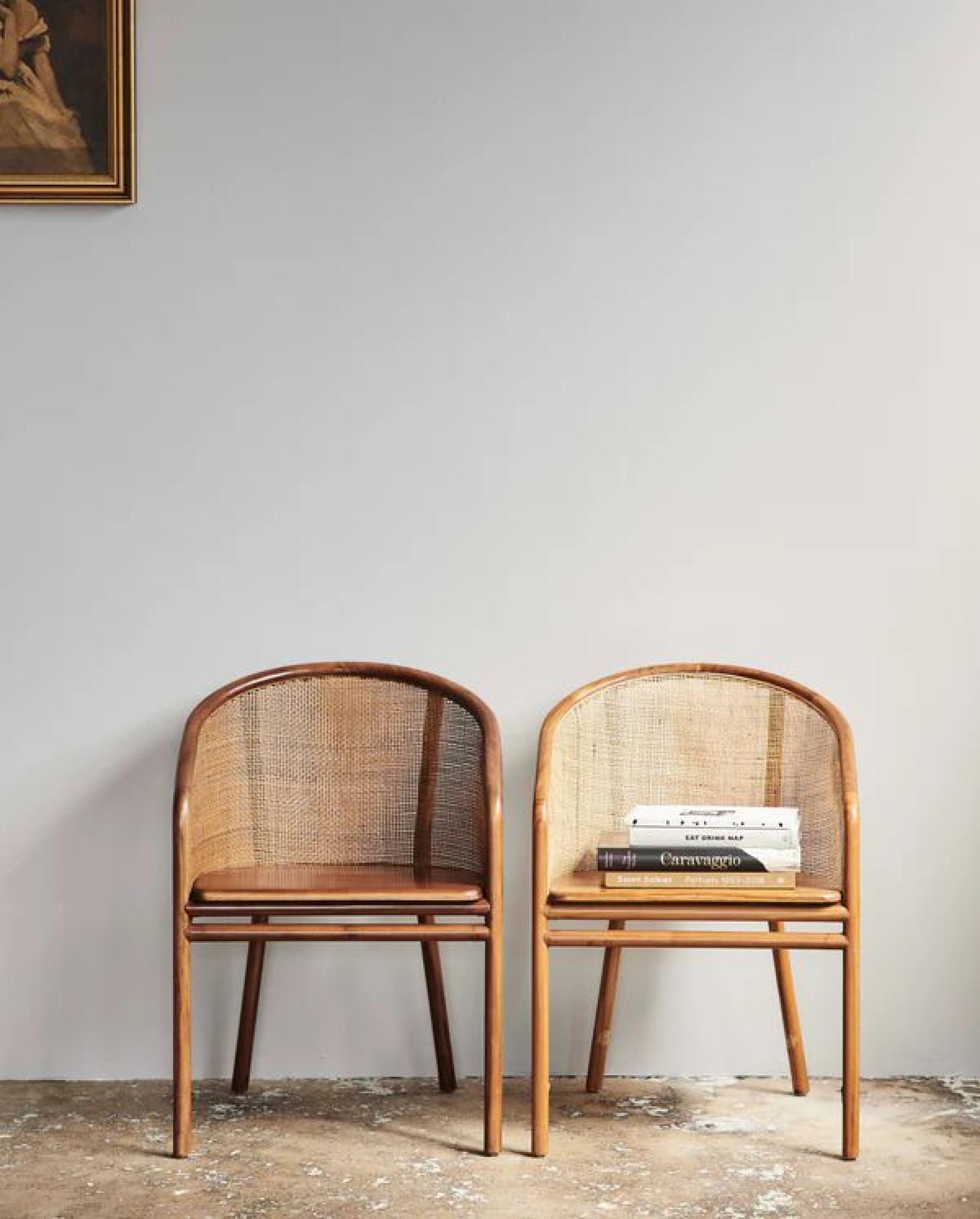 Mosso Dining Chair - Teak Wood & Rattan - Brown